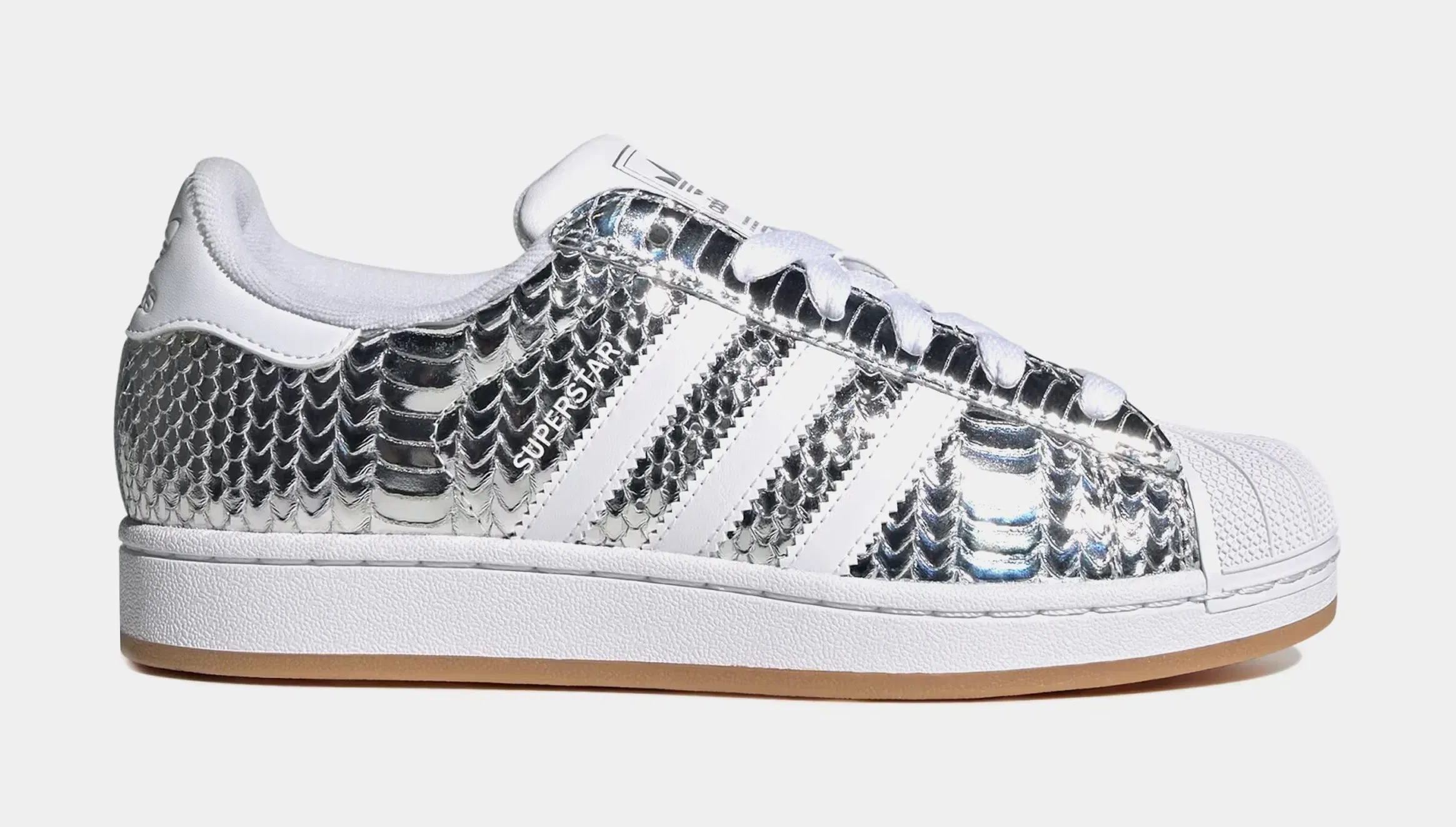 adidas Superstar II Chrome Womens Lifestyle Shoes (Silver Metallic/White/Grey)