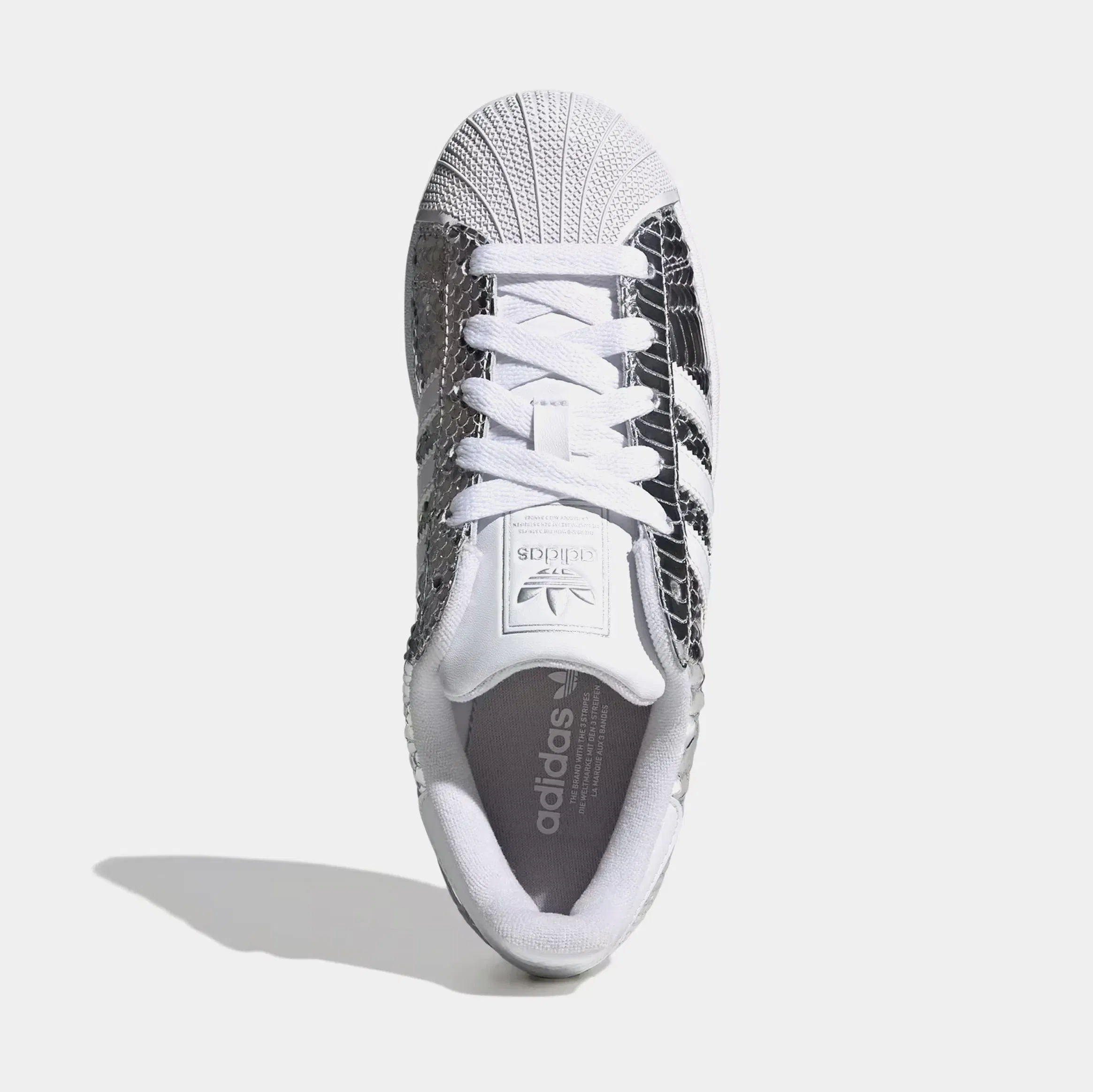 adidas Superstar II Chrome Womens Lifestyle Shoes (Silver Metallic/White/Grey)