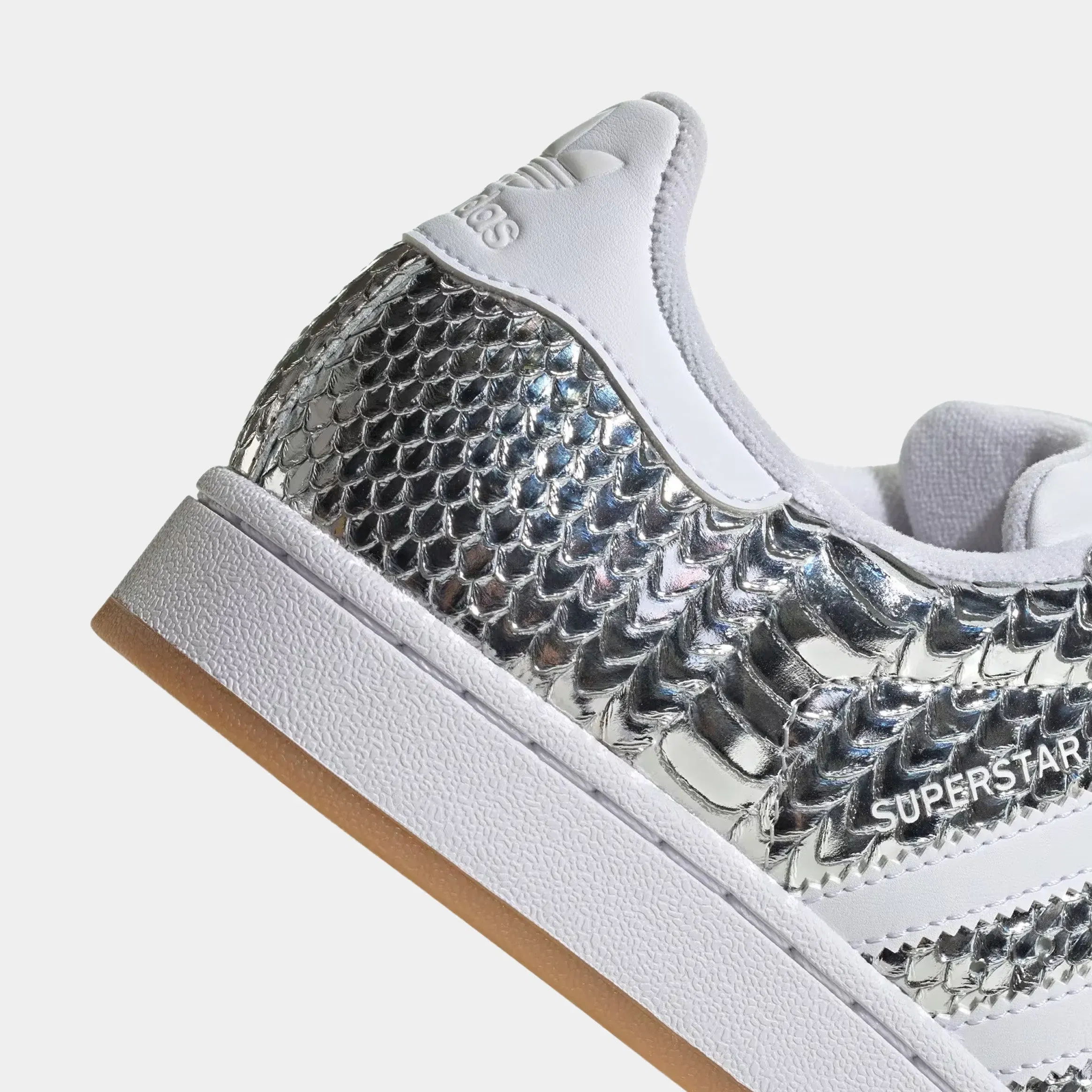 adidas Superstar II Chrome Womens Lifestyle Shoes (Silver Metallic/White/Grey)