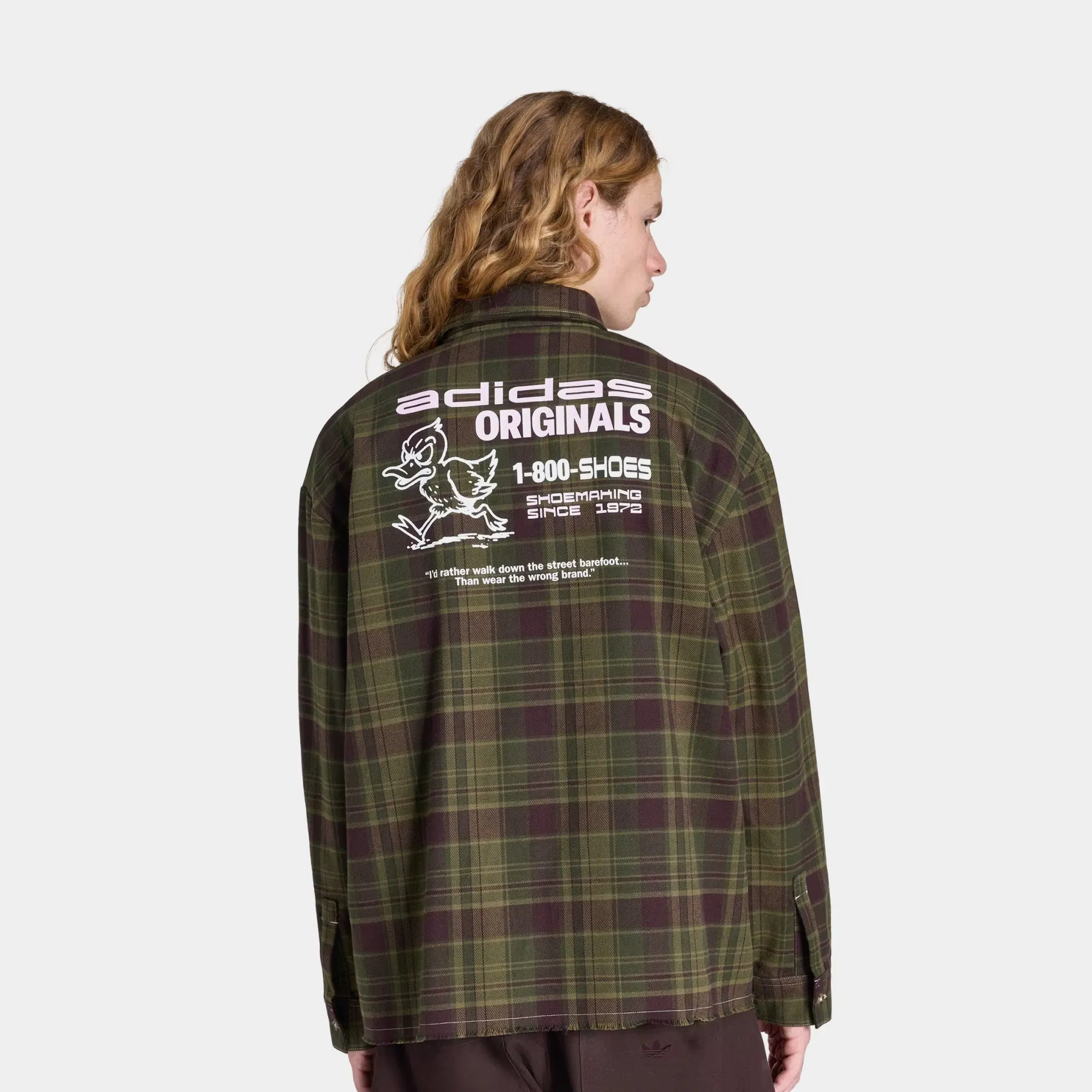 adidas Originals Flannel Graphic Work Mens Long Sleeve Shirt (Focus Olive)