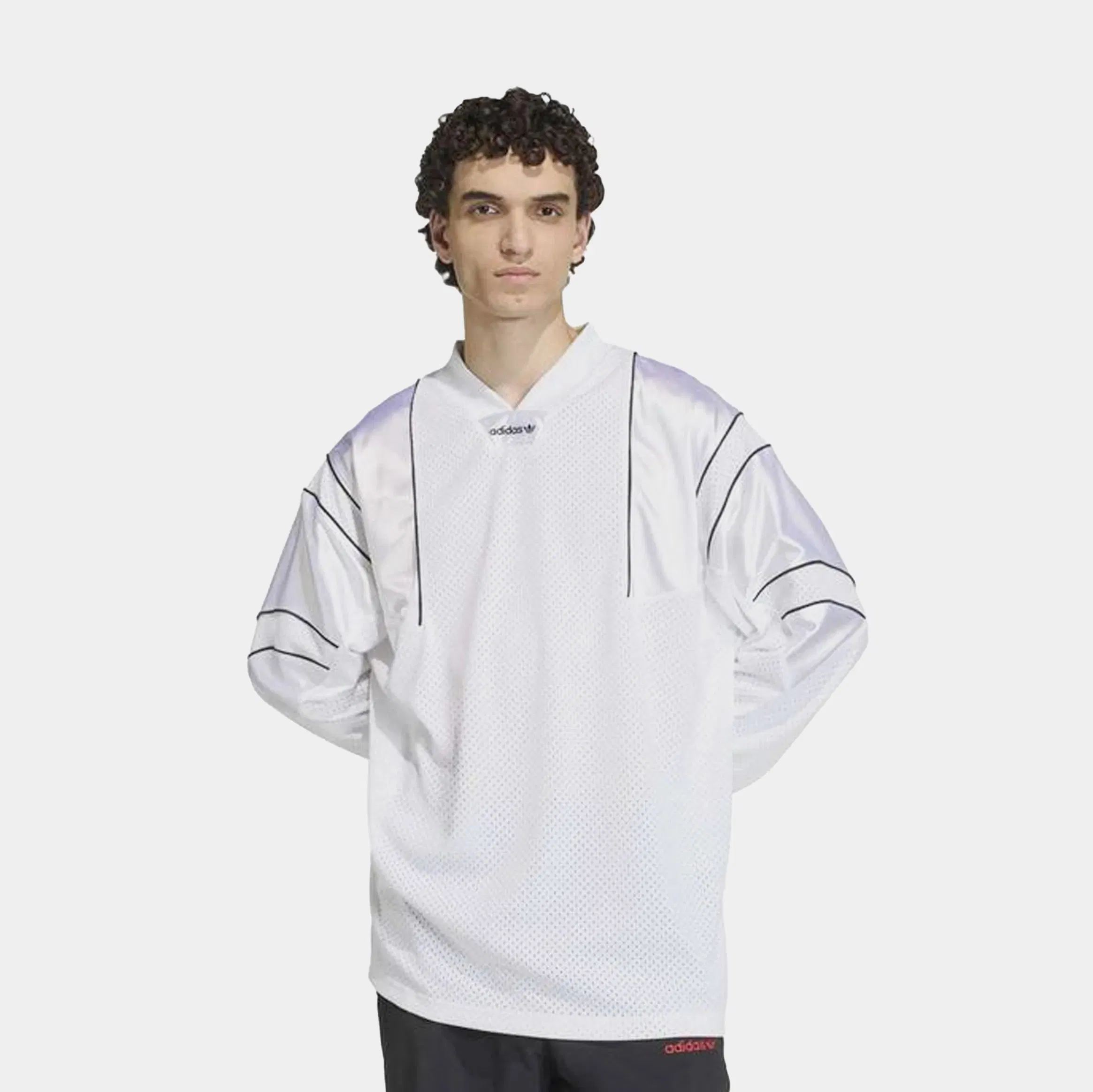 adidas Long Sleeve Mens Jersey (White/Black)