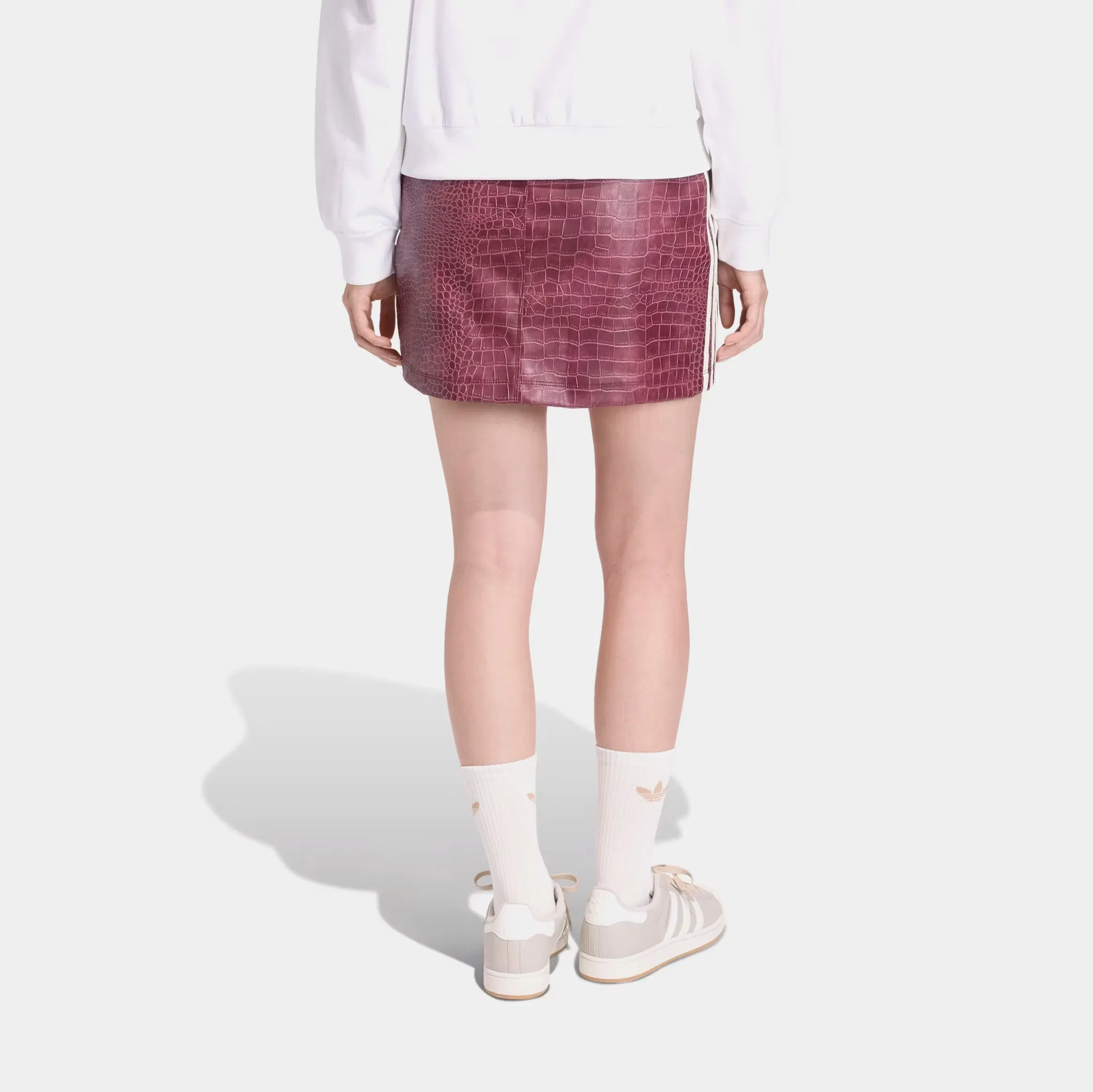 adidas Pleather Snakeskin Mini Womens Skirt (Maroon)