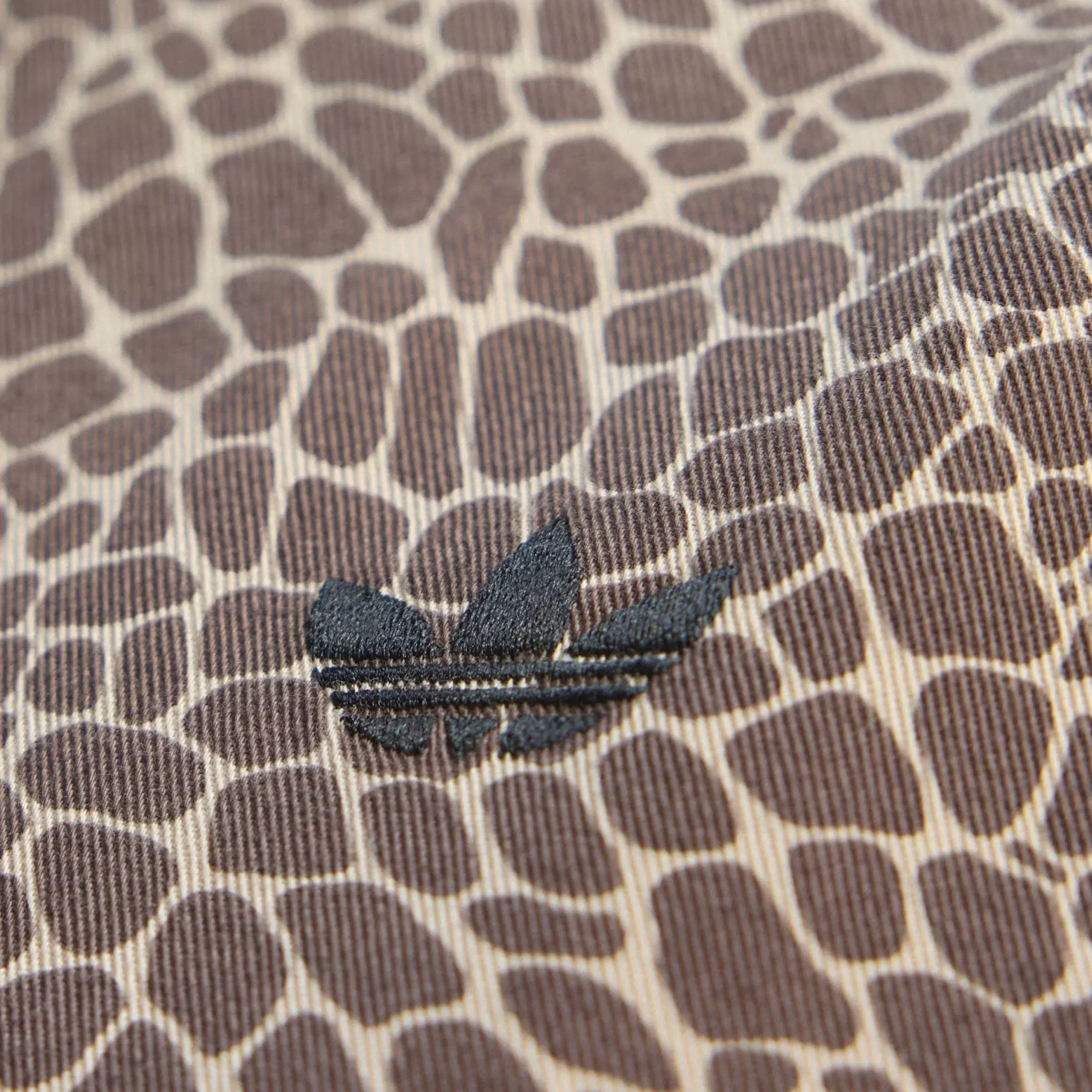 adidas Firebird Oversized All Over Print Denim Womens Jacket (Earth Strata/Stone Khaki)