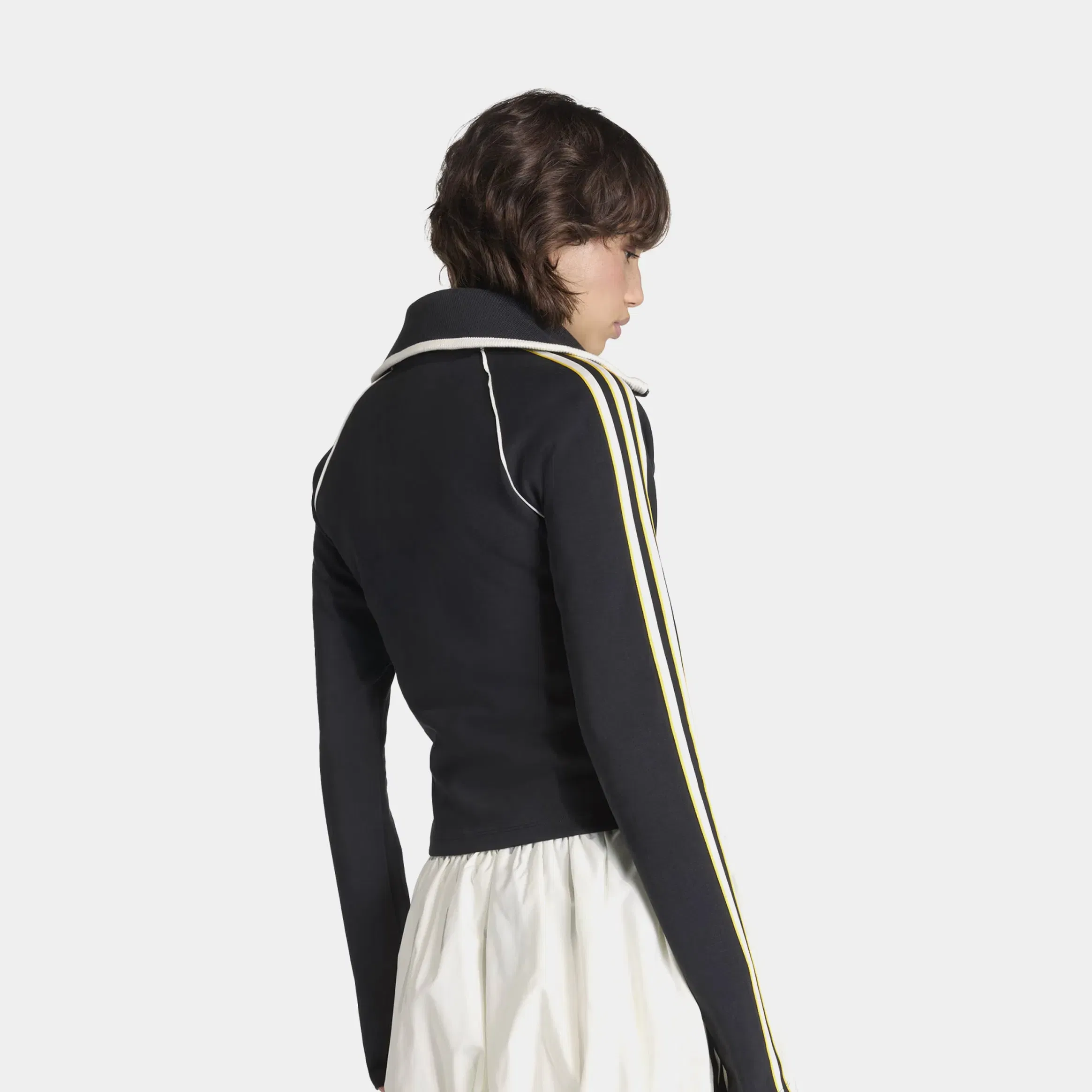 adidas Slim Fitted Firebird Track Womens Long Sleeve Shirt (Black)