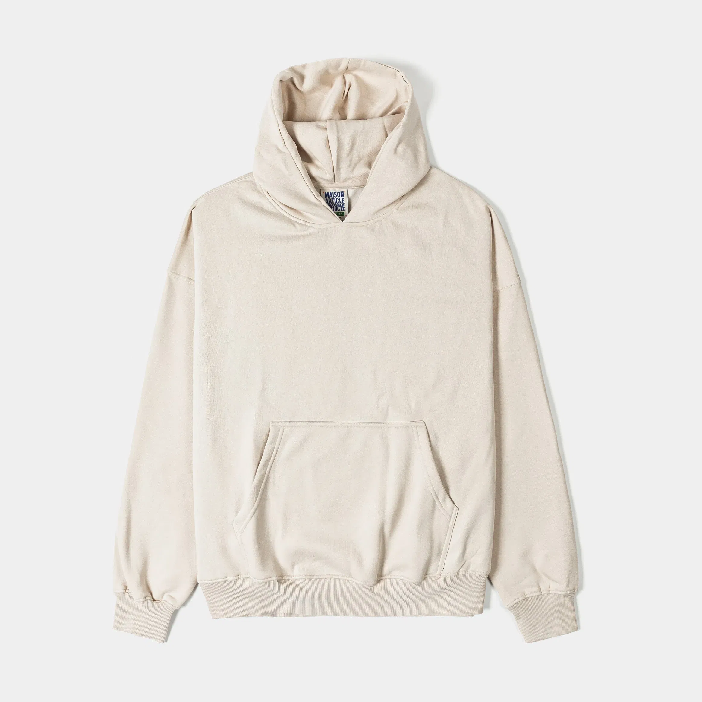 MAISON ARTICLE Pullover Fleece Mens Hoodie (Stone)