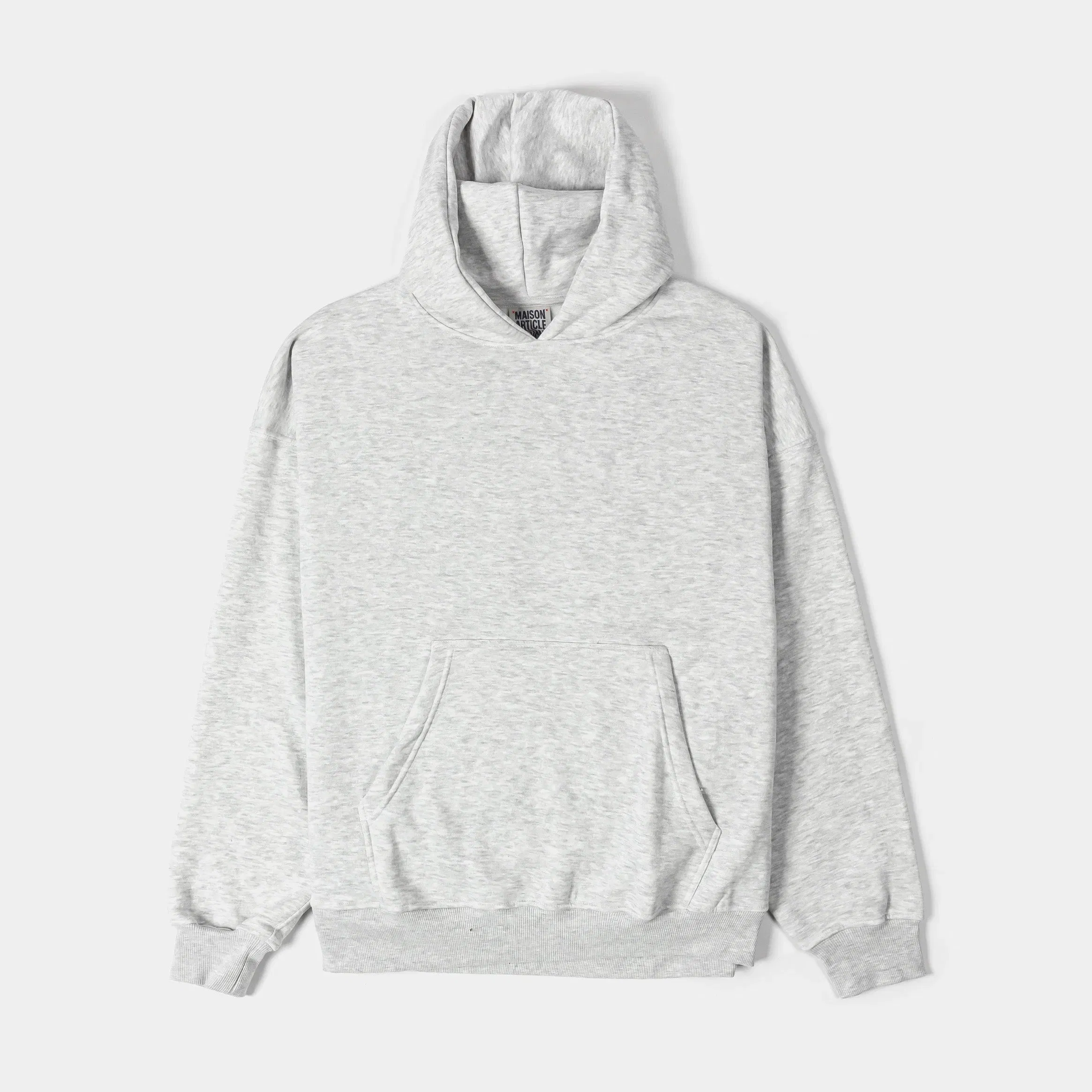 MAISON ARTICLE Pullover Fleece Mens Hoodie (Light Grey)