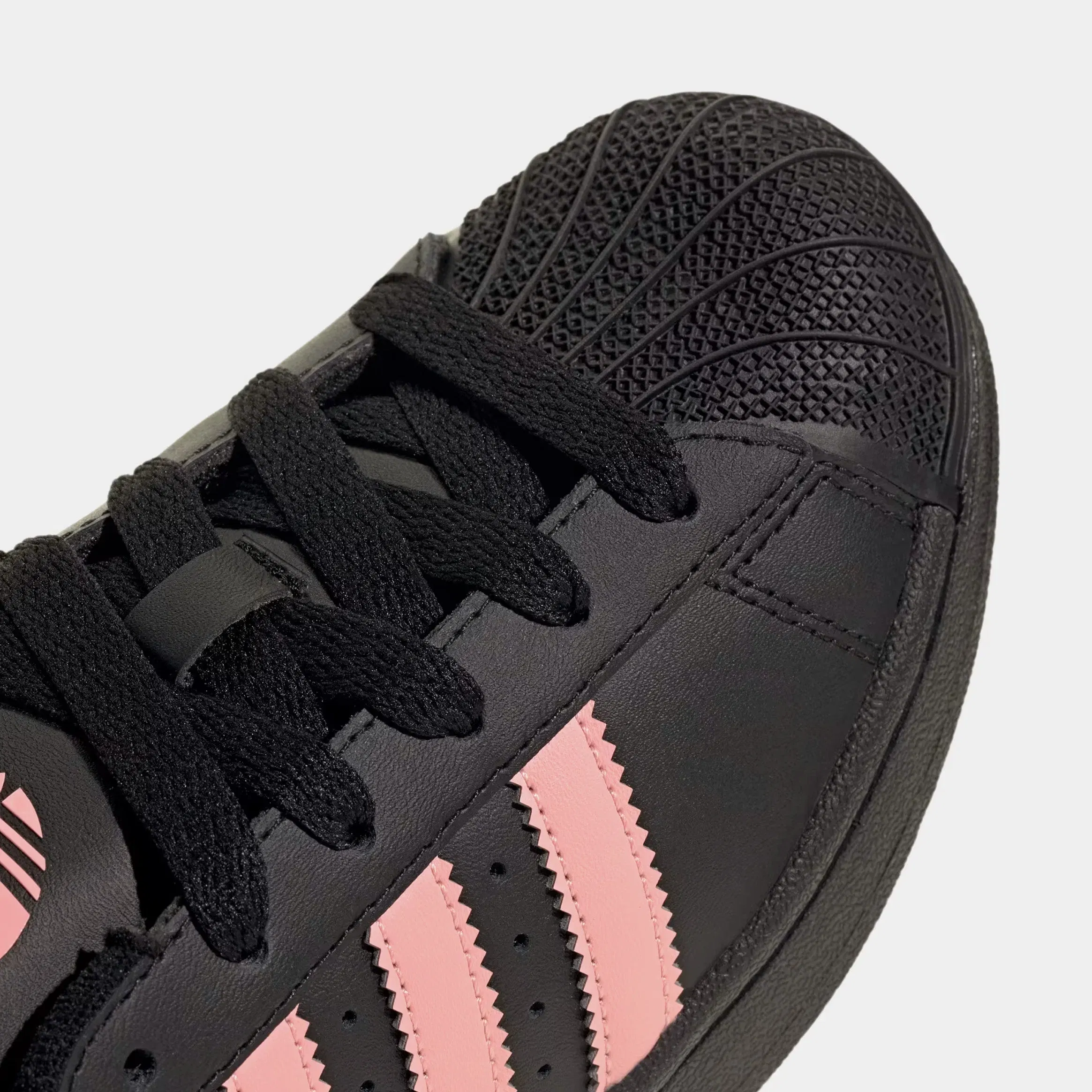 adidas Superstar II Grade School Lifestyle Shoes (Black/Pink/Black)