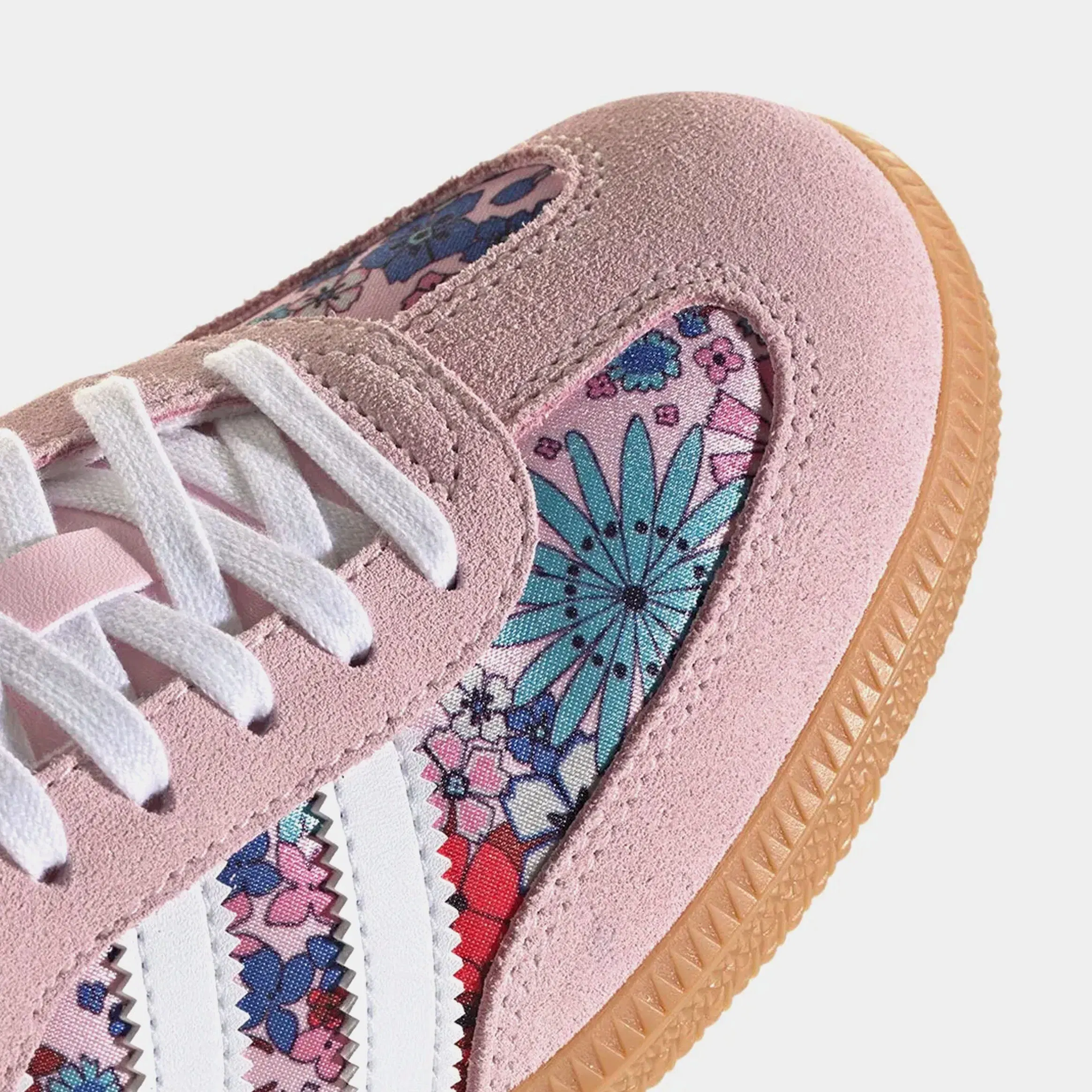 adidas Samba OG Liberty London Clear Pink Floral Grade School Lifestyle Shoes (Clear Pink/White/Gum 3)