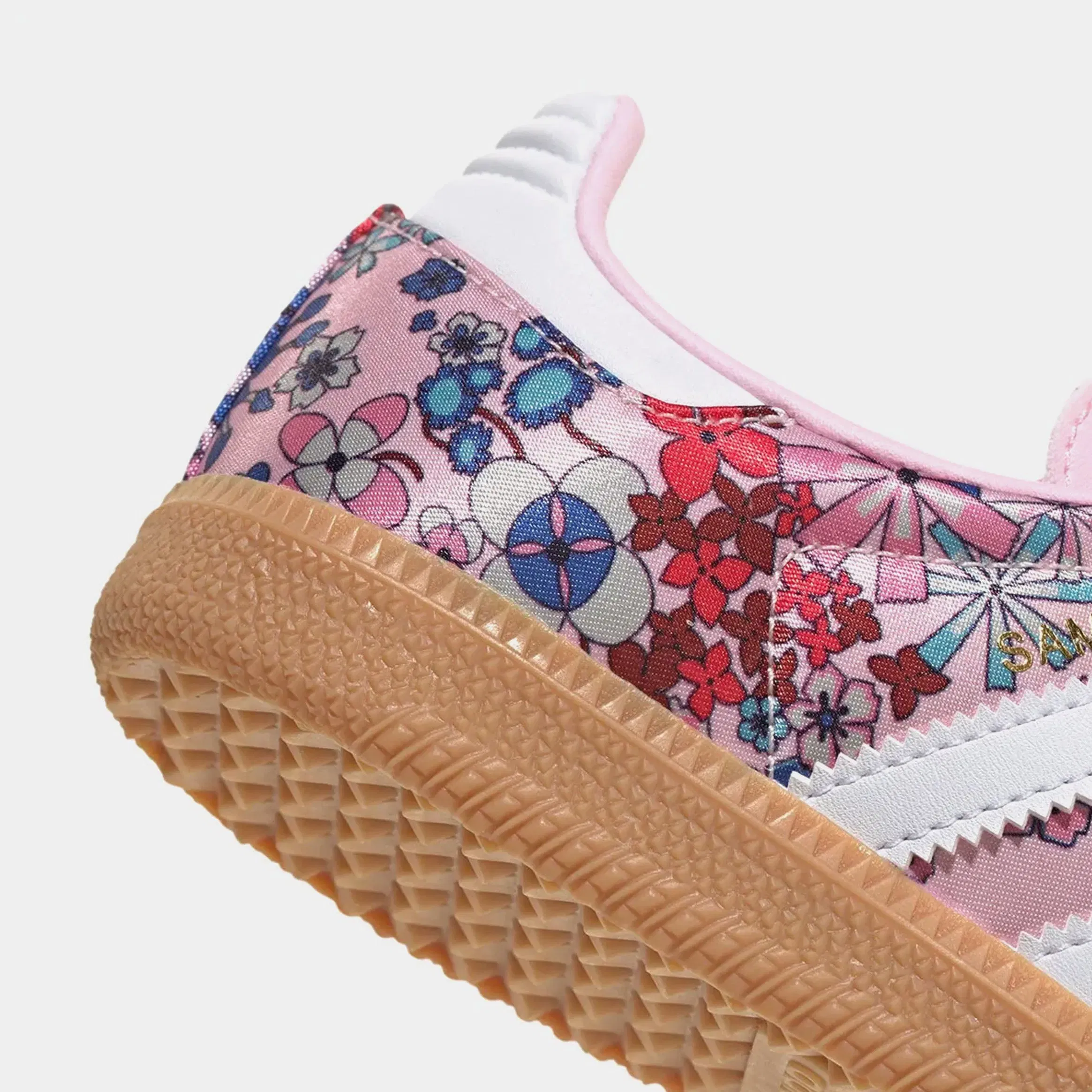 adidas Samba OG Liberty London Clear Pink Floral Grade School Lifestyle Shoes (Clear Pink/White/Gum 3)