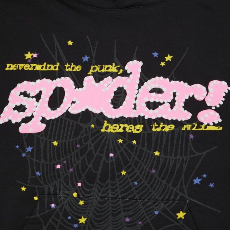 Sp5der P*nk V2 Hoodie Black