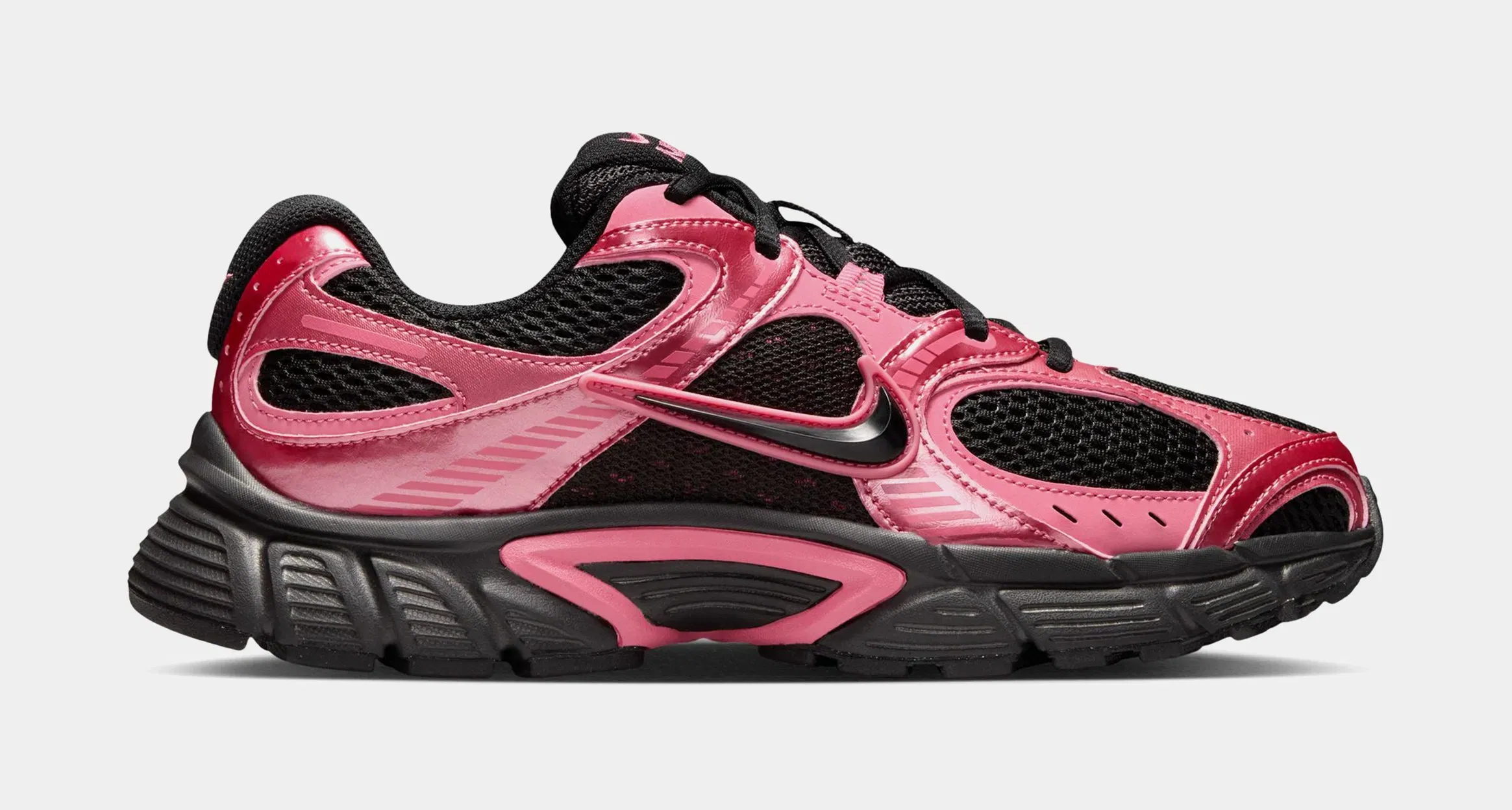 Nike V5 RNR Reflective Accents Womens Running Shoes (Black/Black/Peony)