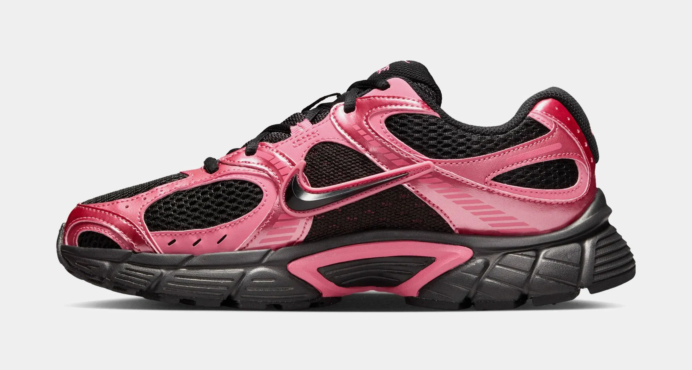 Nike V5 RNR Reflective Accents Womens Running Shoes (Black/Black/Peony)