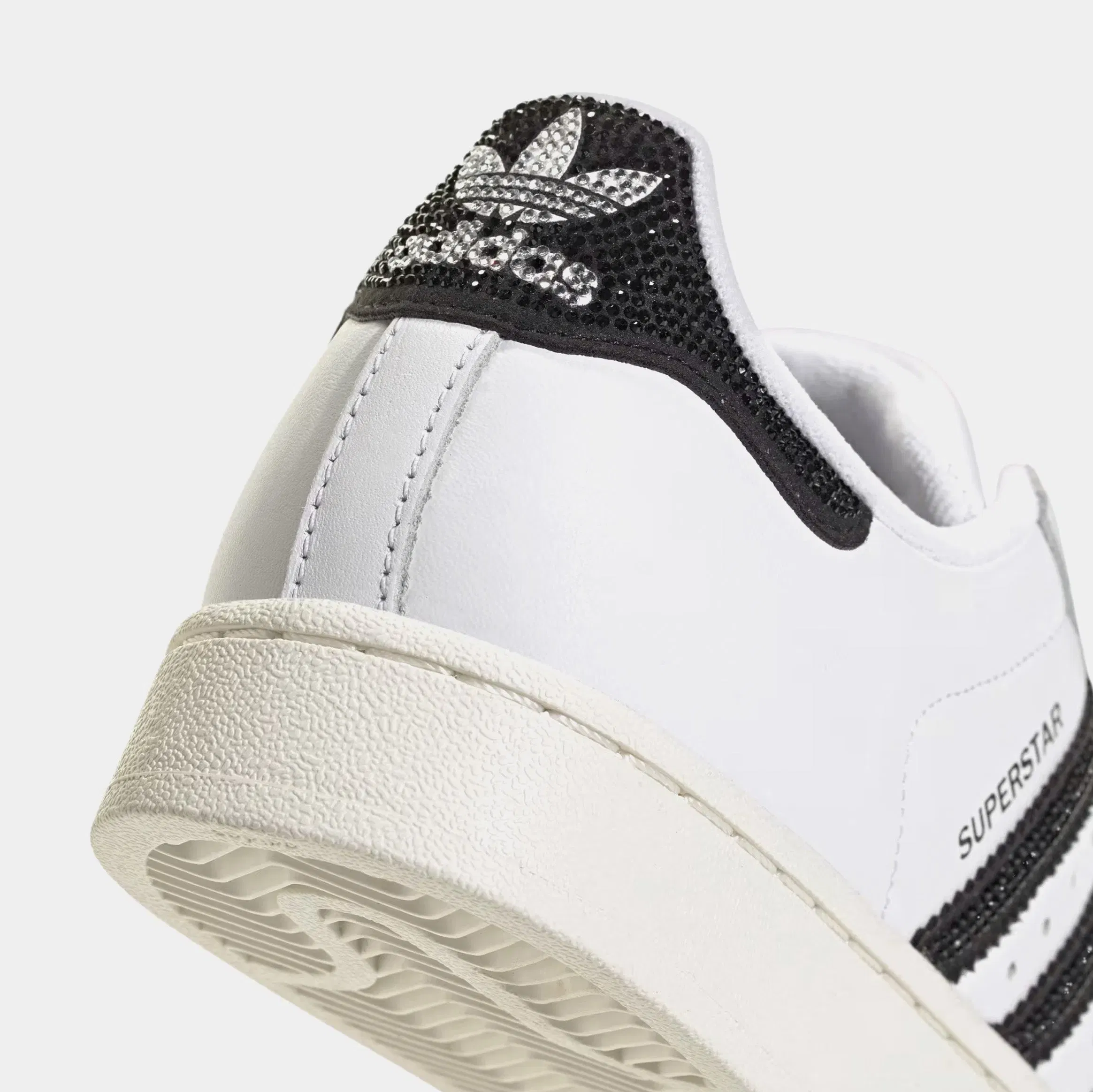 adidas Superstar II Rhinestone Womens Lifestyle Shoes (Cloud White/Core Black/Off White)
