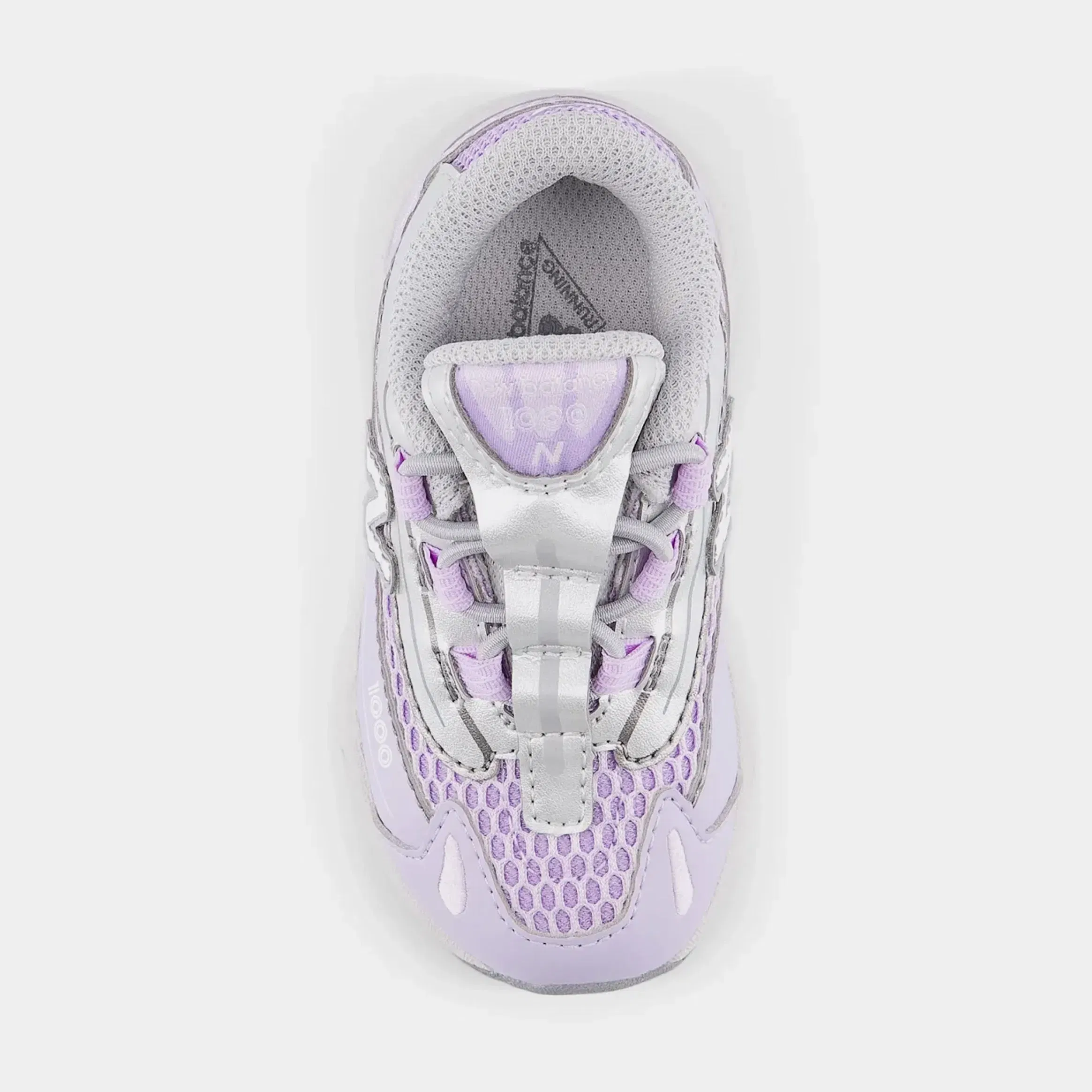 NEWBALANCE 1000 Bungee Lace Infant Toddler Running Shoes (Lavender/Light Silver)