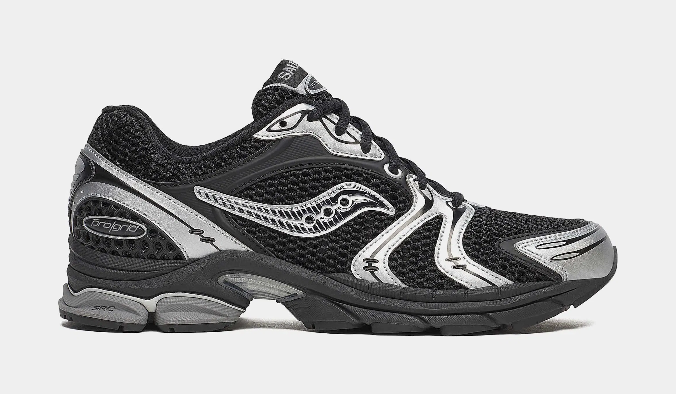 Saucony Progrid Triumph 4 Mens Running Shoes (Black/Silver)