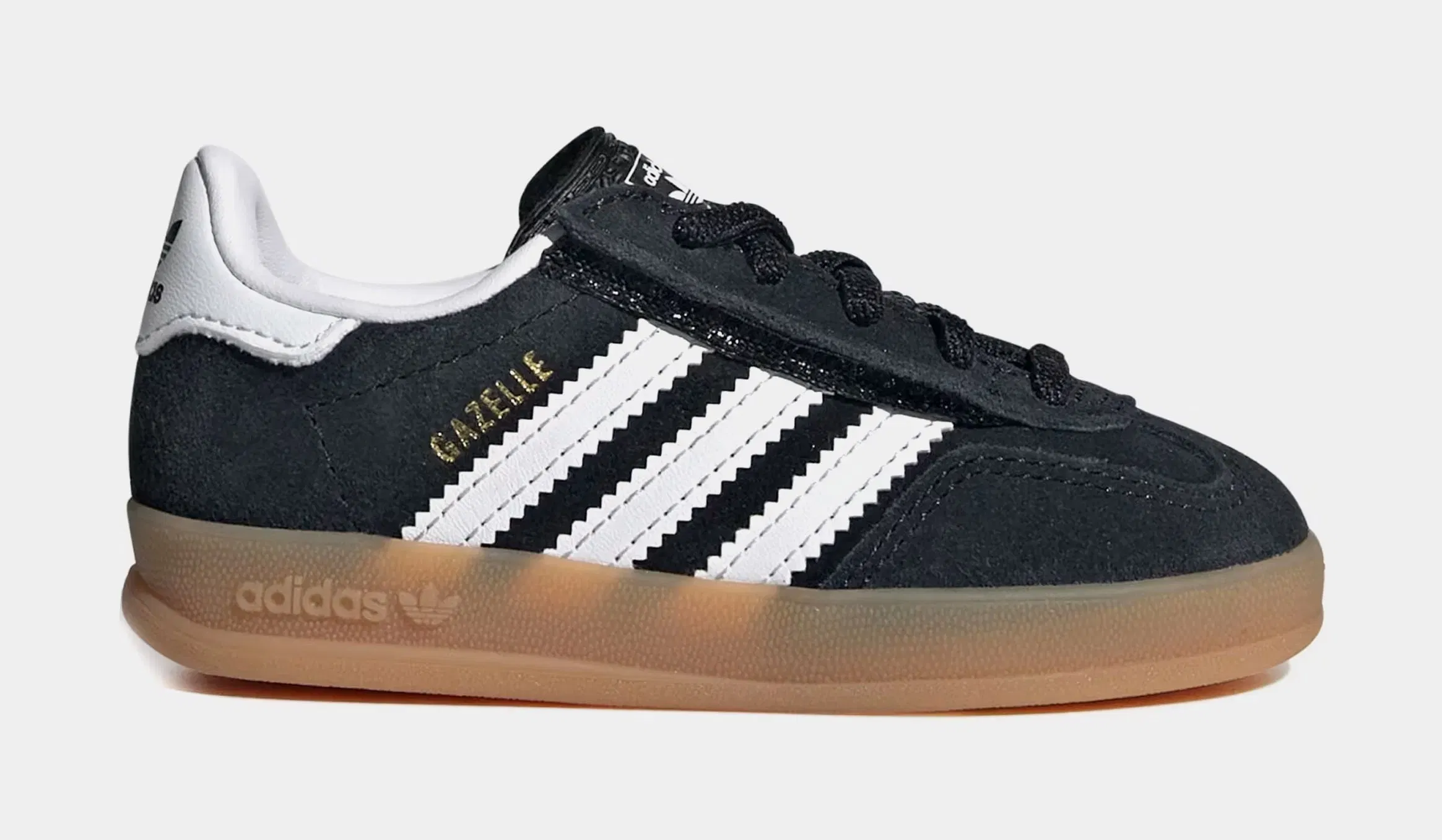 adidas Gazelle Indoor Infant Toddler Lifestyle Shoes (Black/White/Gum)