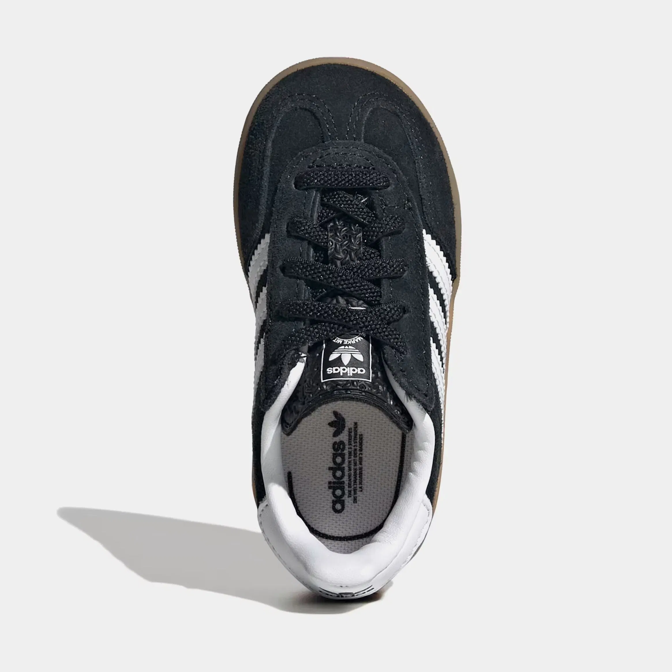 adidas Gazelle Indoor Infant Toddler Lifestyle Shoes (Black/White/Gum)