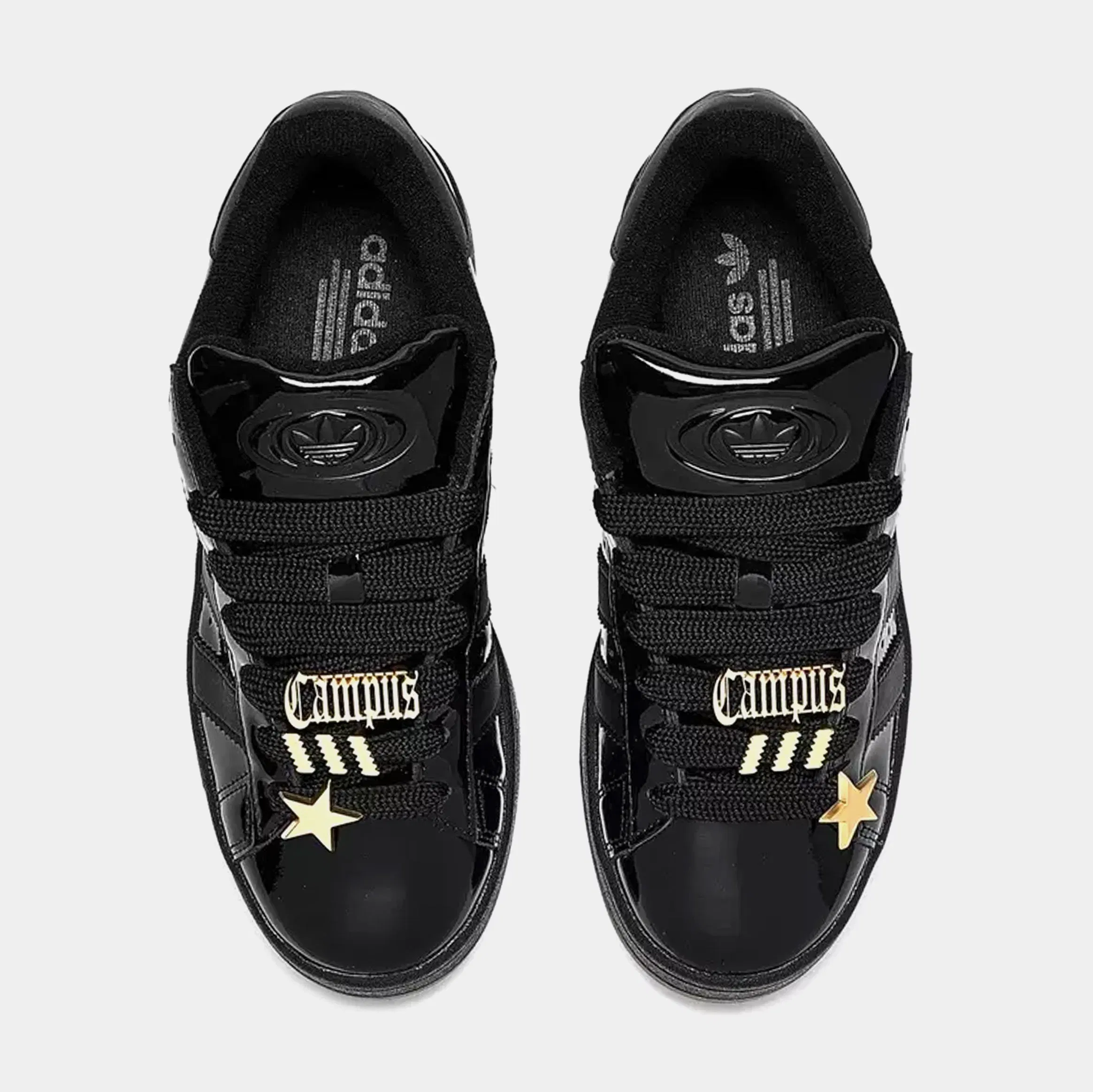 adidas Campus 00s Patent Leather Womens Lifestyle Shoes (Core Black/Core Black/Gold Metallic)