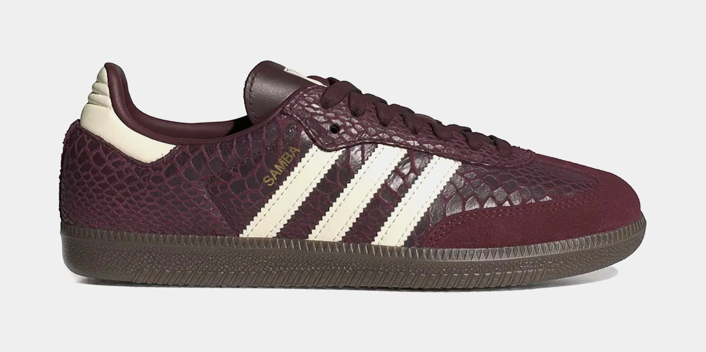 adidas Samba OG Snakeskin Womens Lifestyle Shoes (Maroon/Cream/White)