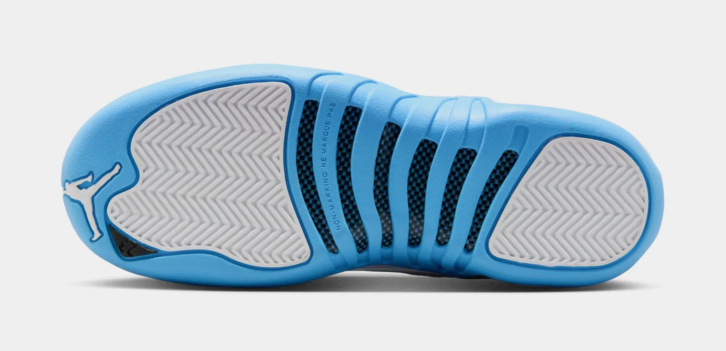 Air Jordan 12 Retro White and University Blue Grade School Lifestyle Shoes (White/University Blue/Metallic Silver)