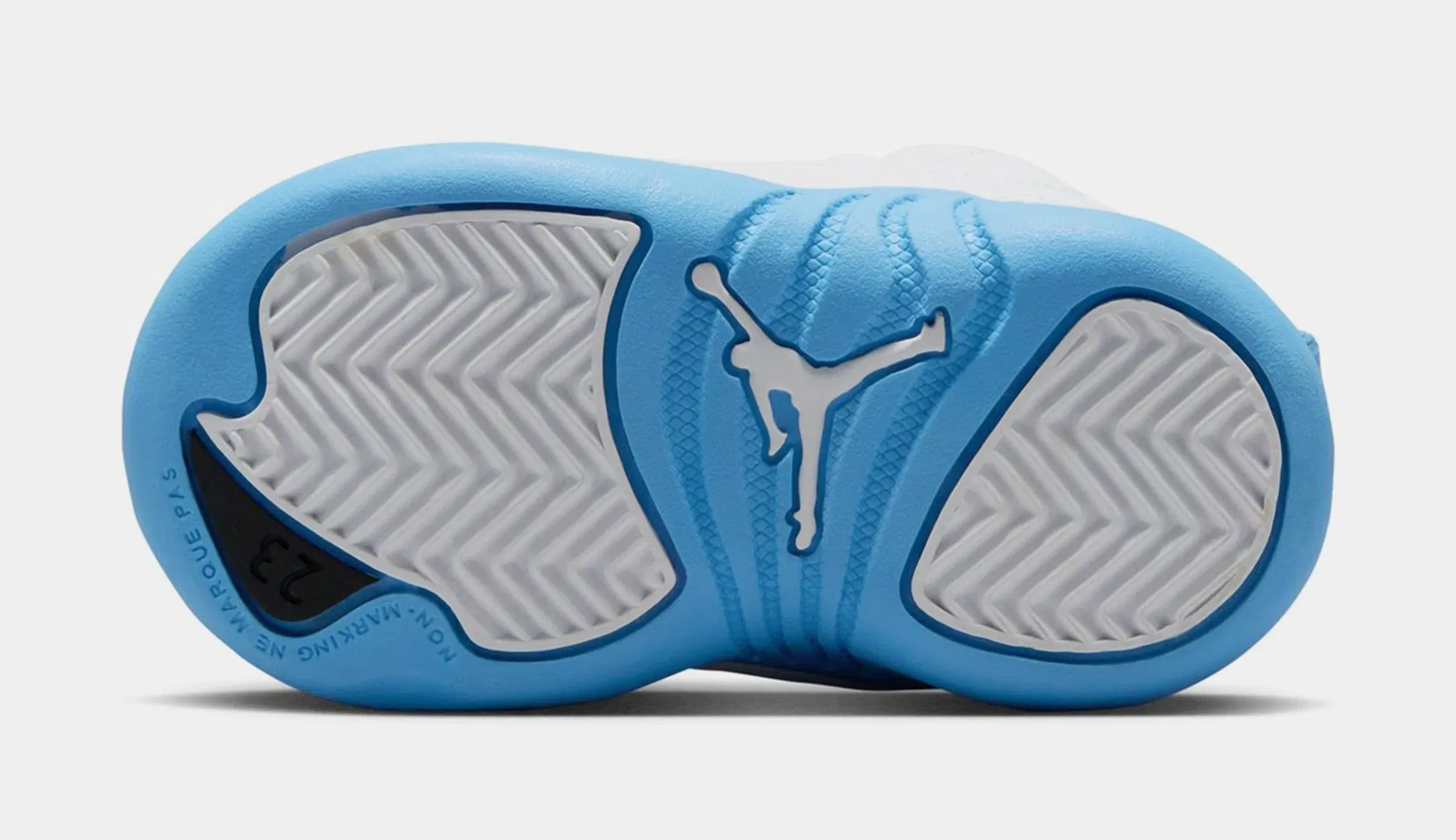 Air Jordan 12 Retro White and University Blue Infant Toddler Lifestyle Shoes (White/University Blue/Metallic Silver)