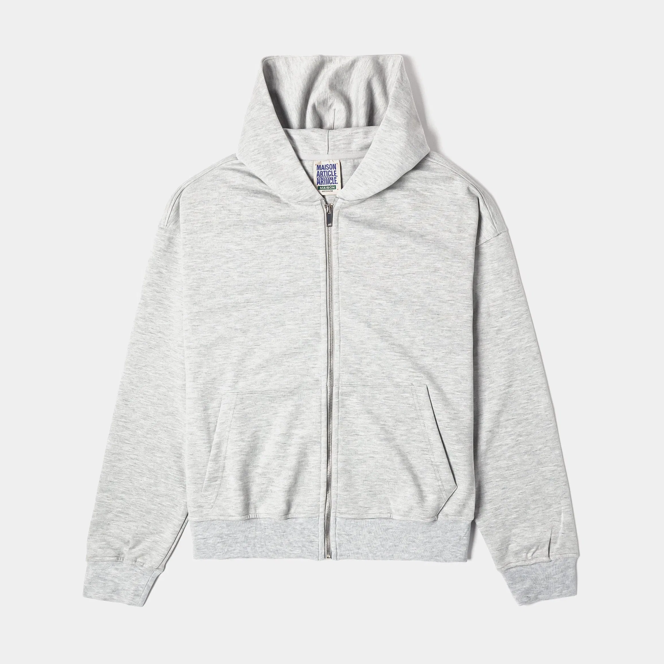 MAISON ARTICLE Tech Full Zip Up Mens Hoodie (Grey)