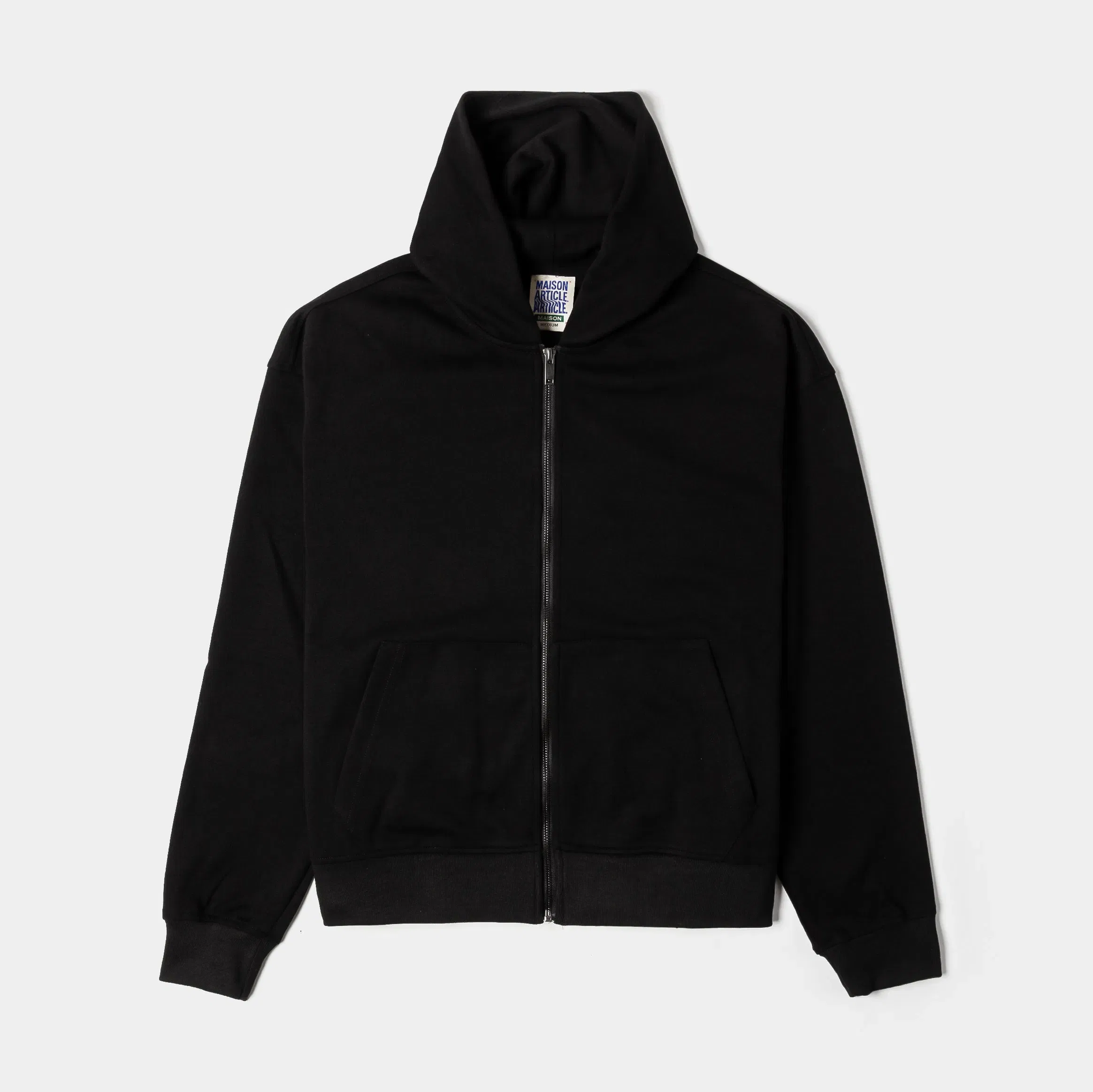 MAISON ARTICLE Tech Full Zip Up Mens Hoodie (Black)