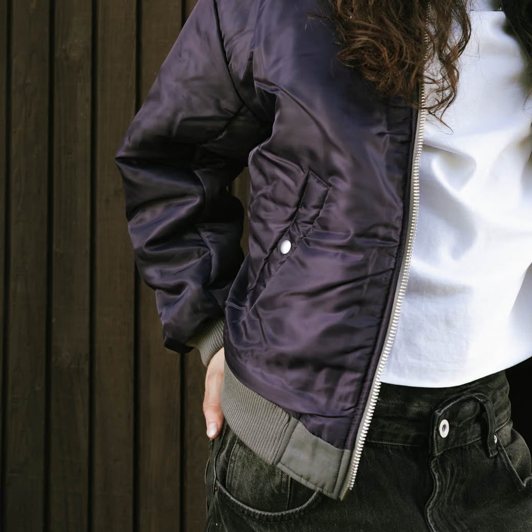 MAISON ARTICLE Reversible Bomber Mens Jacket (Purple/Grey)