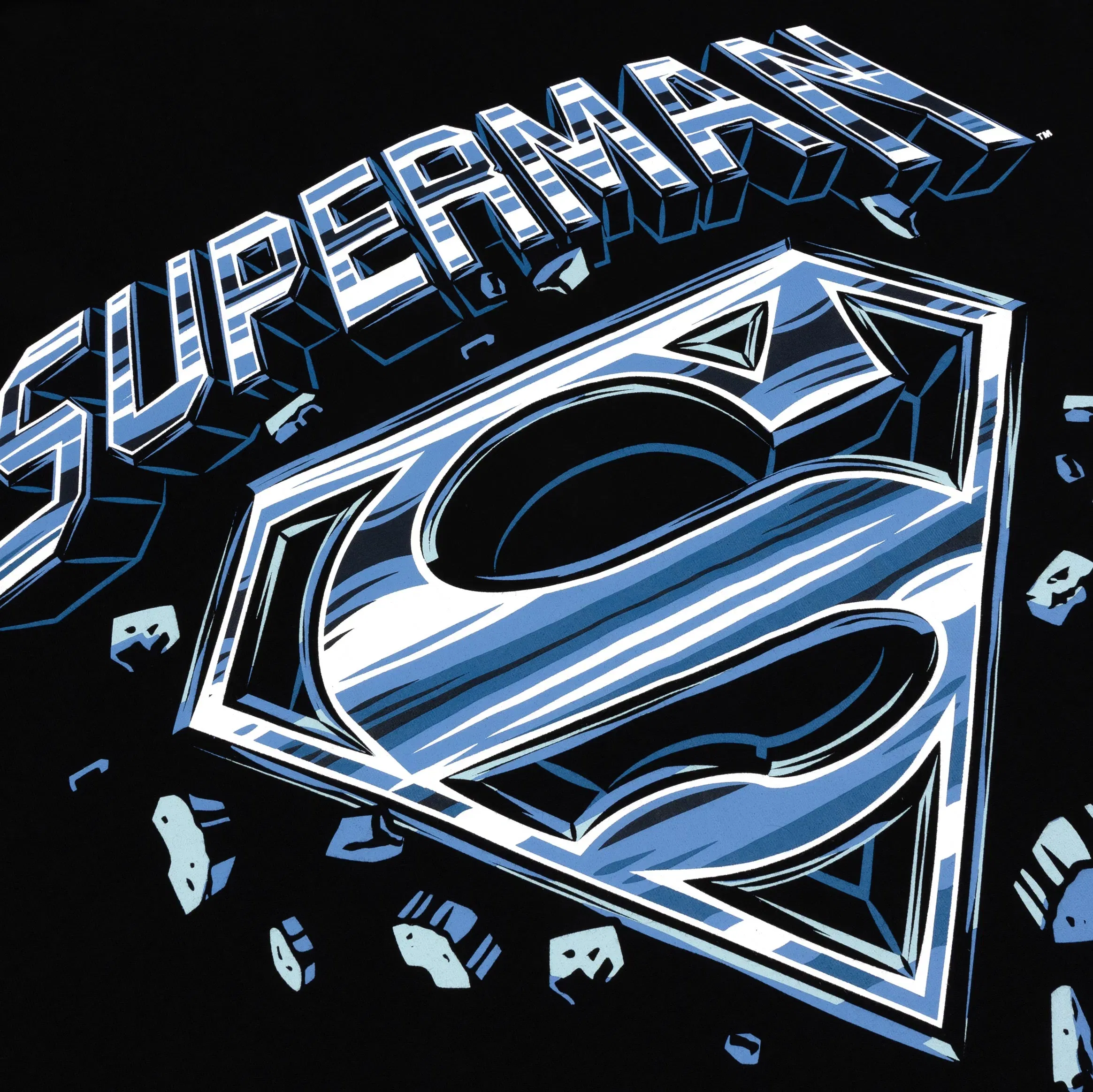 SUPERMAN X SP SP x Superman Soaring Mens Short Sleeve Shirt (Black/Blue)