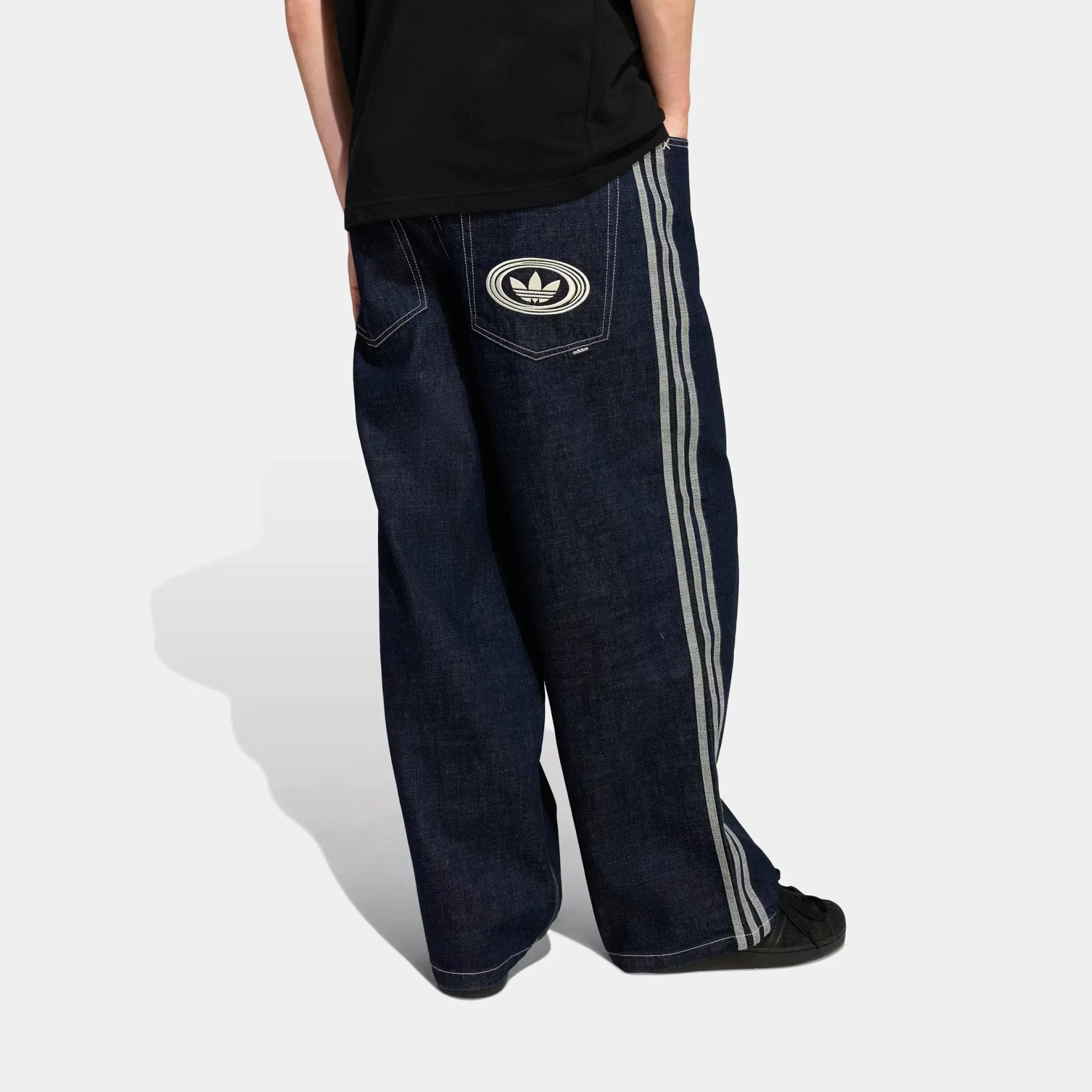 adidas 90s Alternative Sport Wide Leg Skater Mens Jeans (Blue)