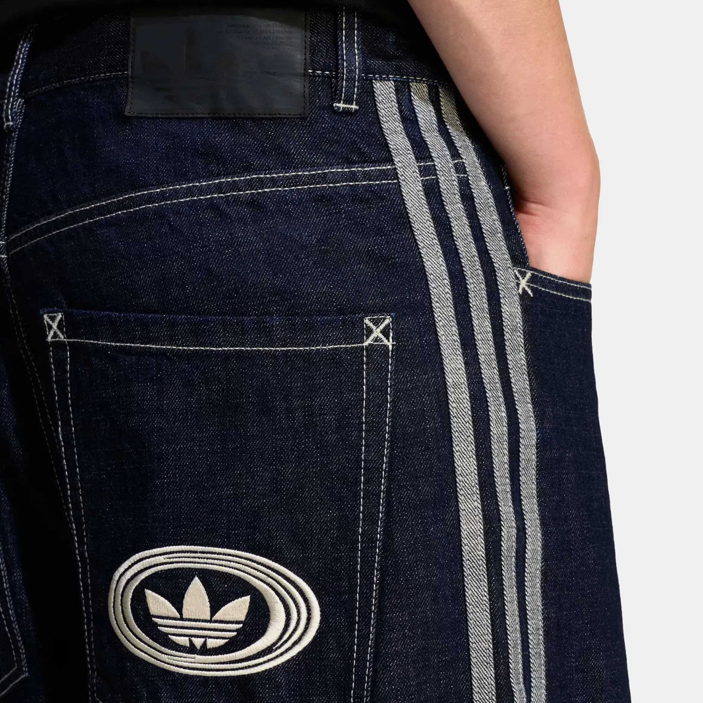 adidas 90s Alternative Sport Wide Leg Skater Mens Jeans (Blue)