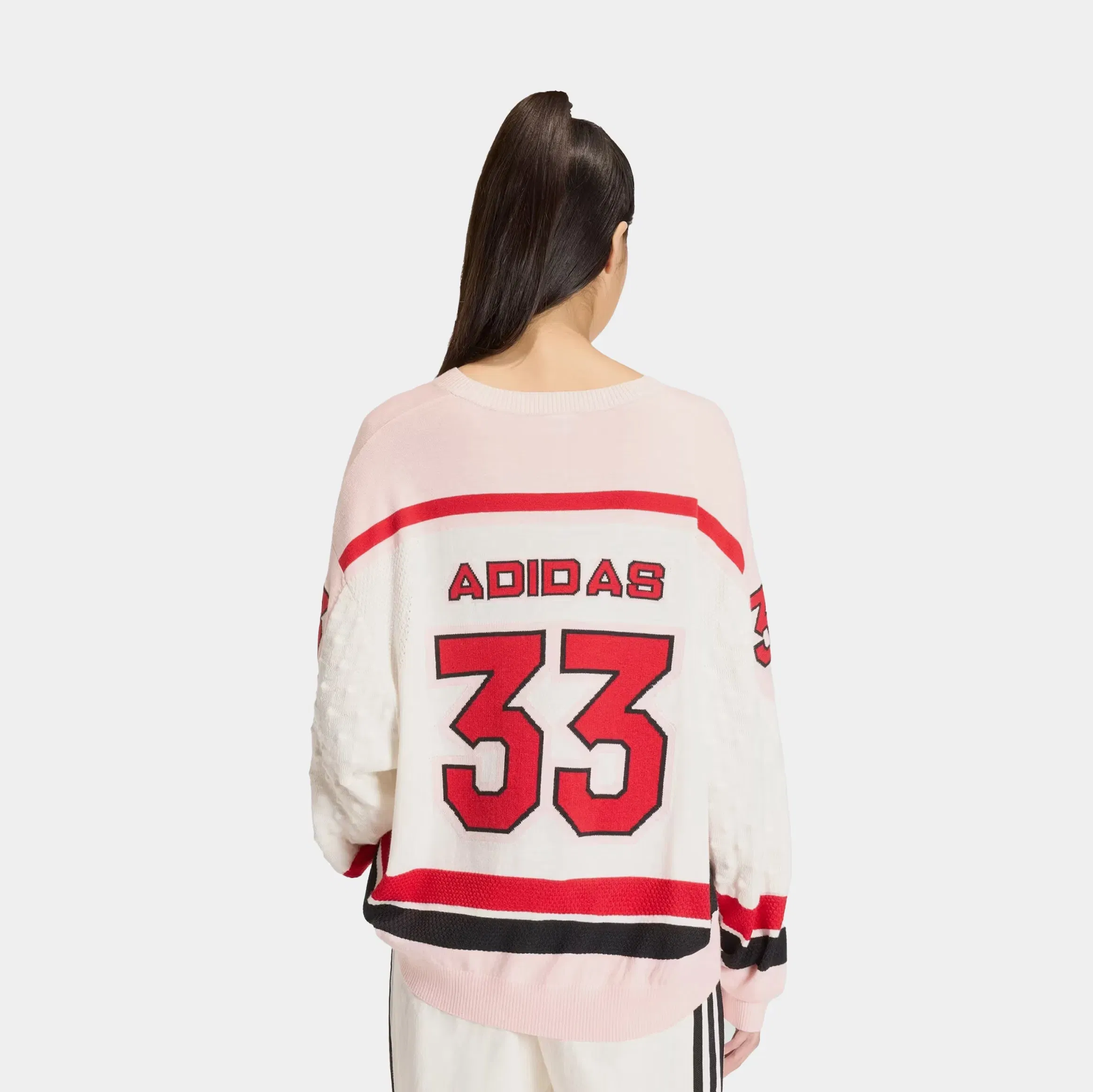 adidas Originals OS Sport Womens Long Sleeve Jersey (White/Sandy Pink/Better Scarlet)