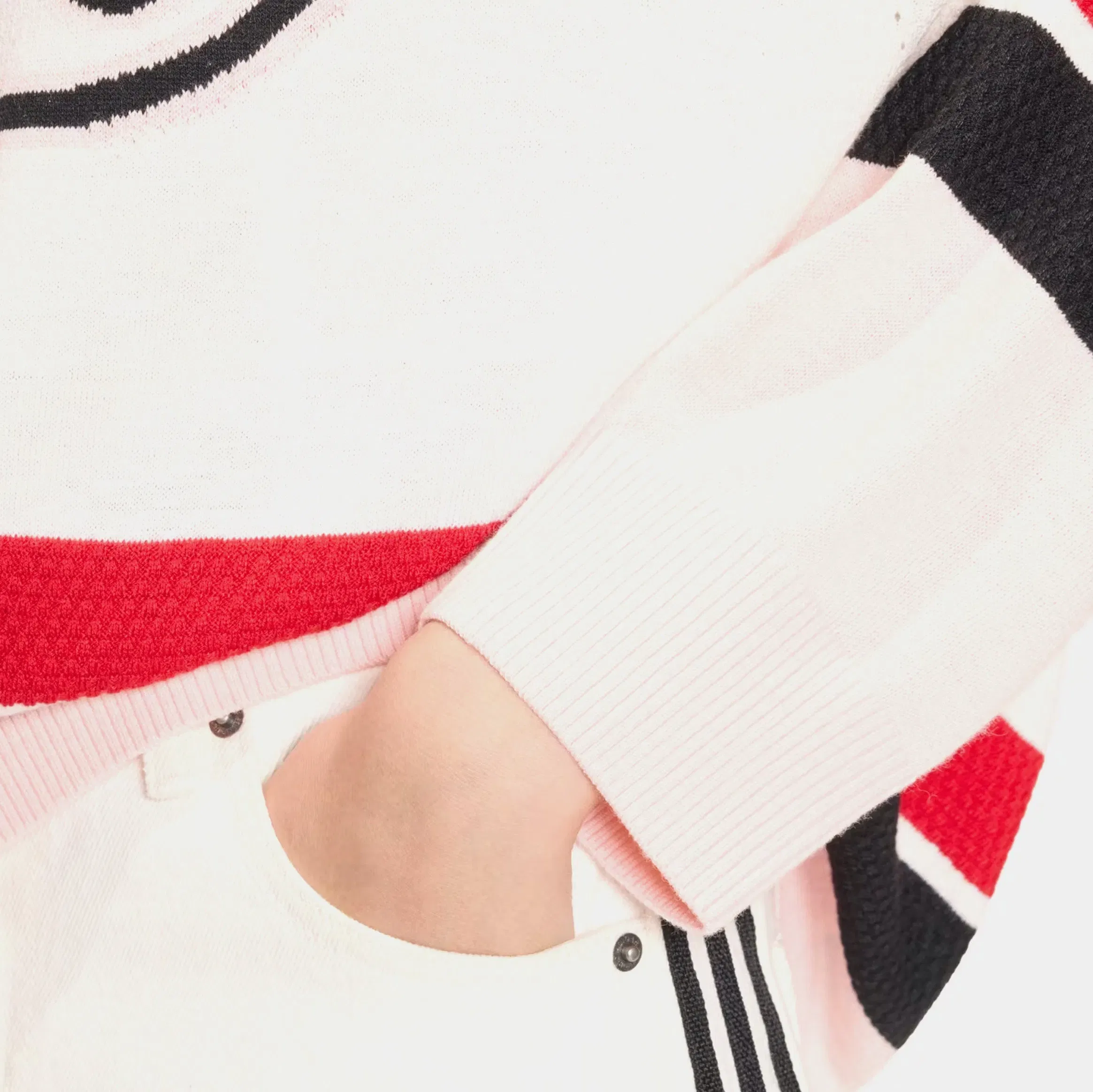 adidas Originals OS Sport Womens Long Sleeve Jersey (White/Sandy Pink/Better Scarlet)