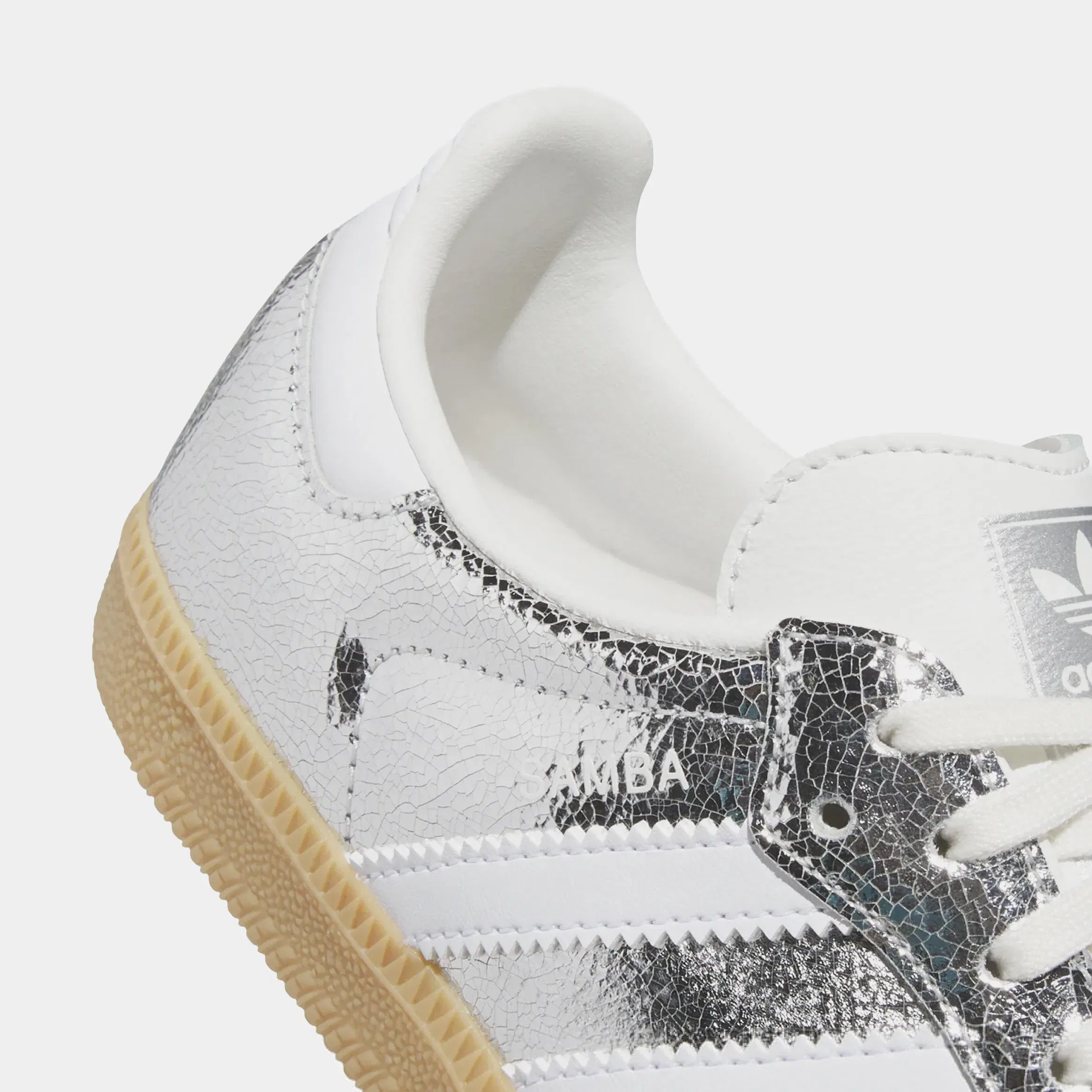 adidas Samba OG Grade School Lifestyle Shoes (Silver Metallic/Cloud White/Core White)