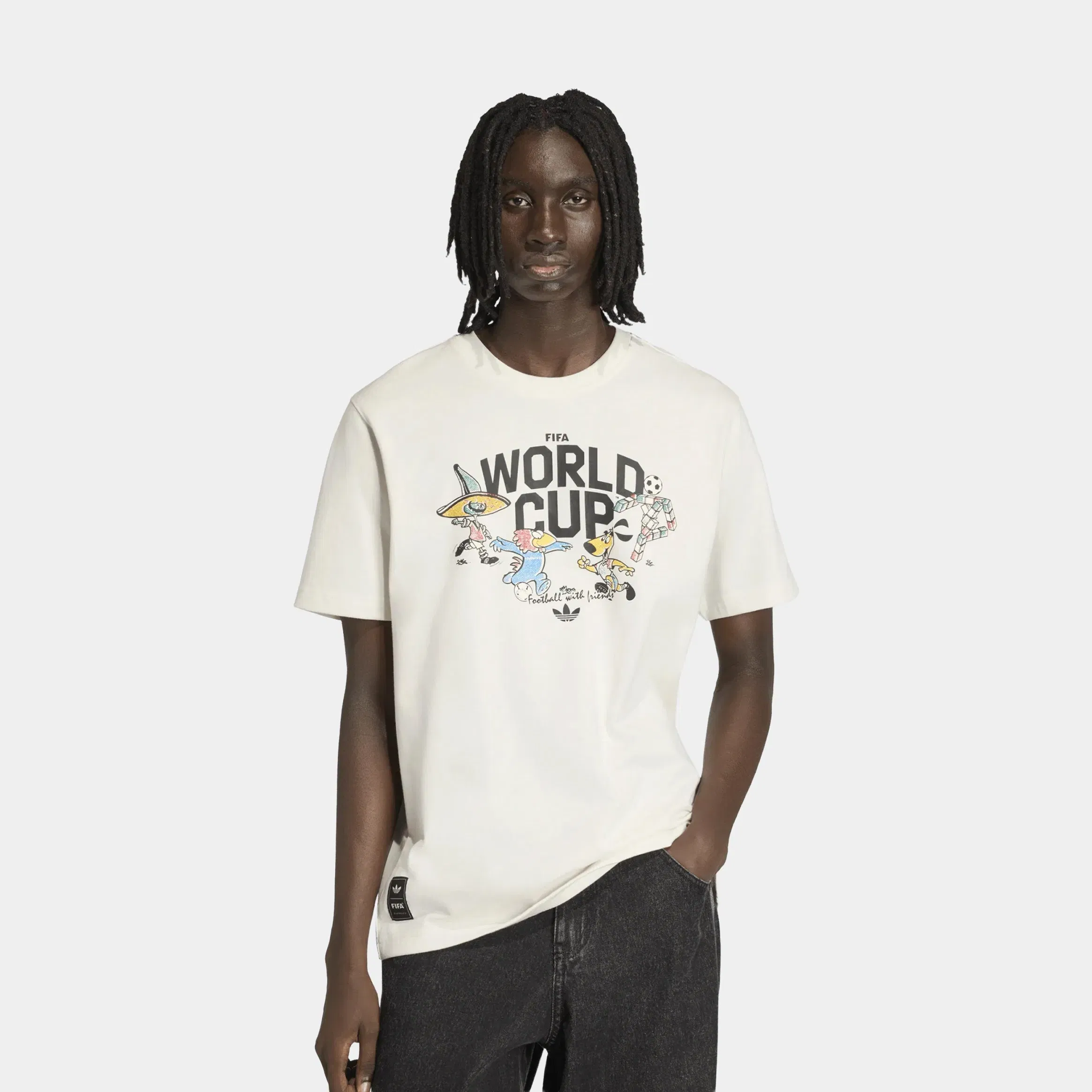 adidas FIFA World Cup 26 Group Mascot Mens Short Sleeve Shirt (Cloud White)