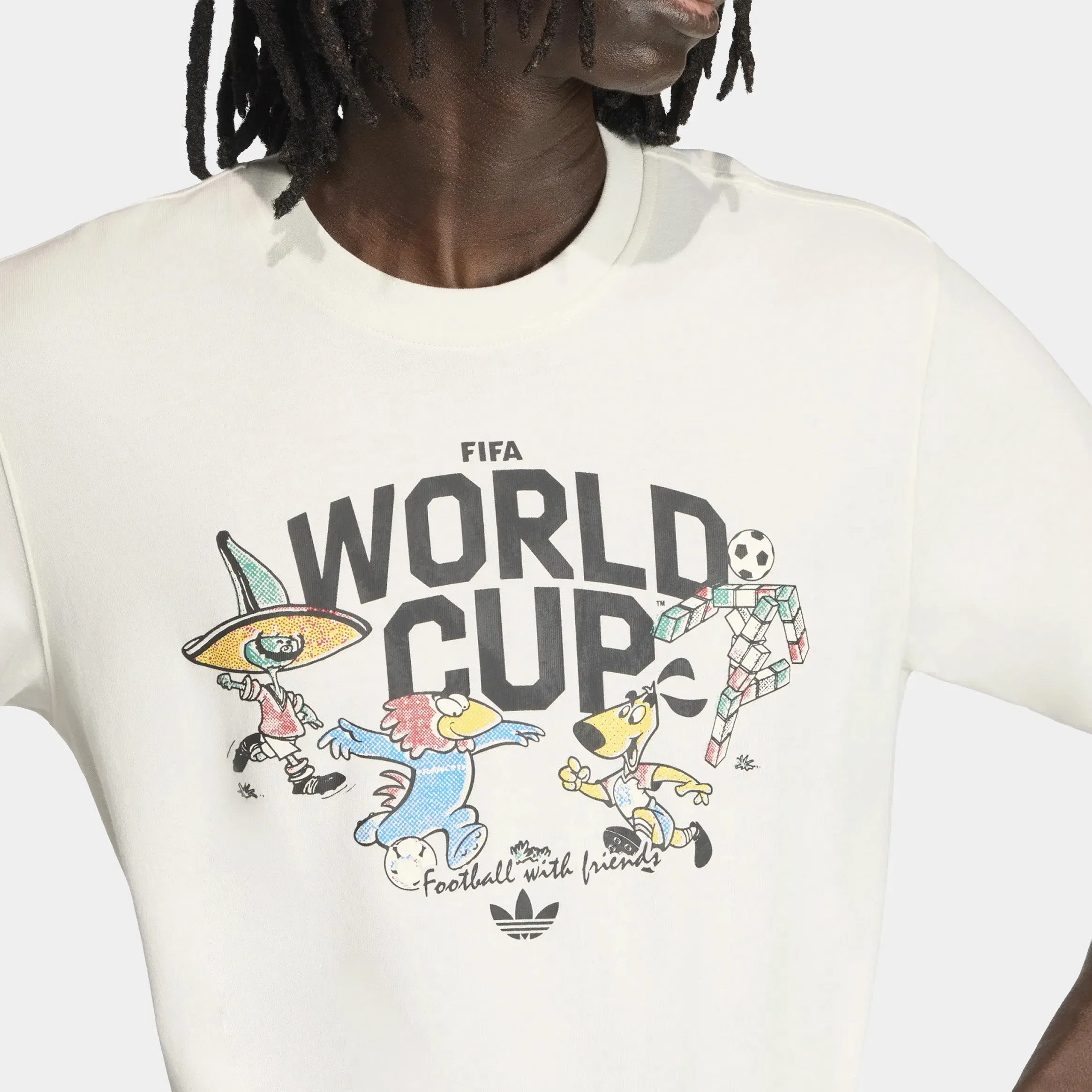 adidas FIFA World Cup 26 Group Mascot Mens Short Sleeve Shirt (Cloud White)