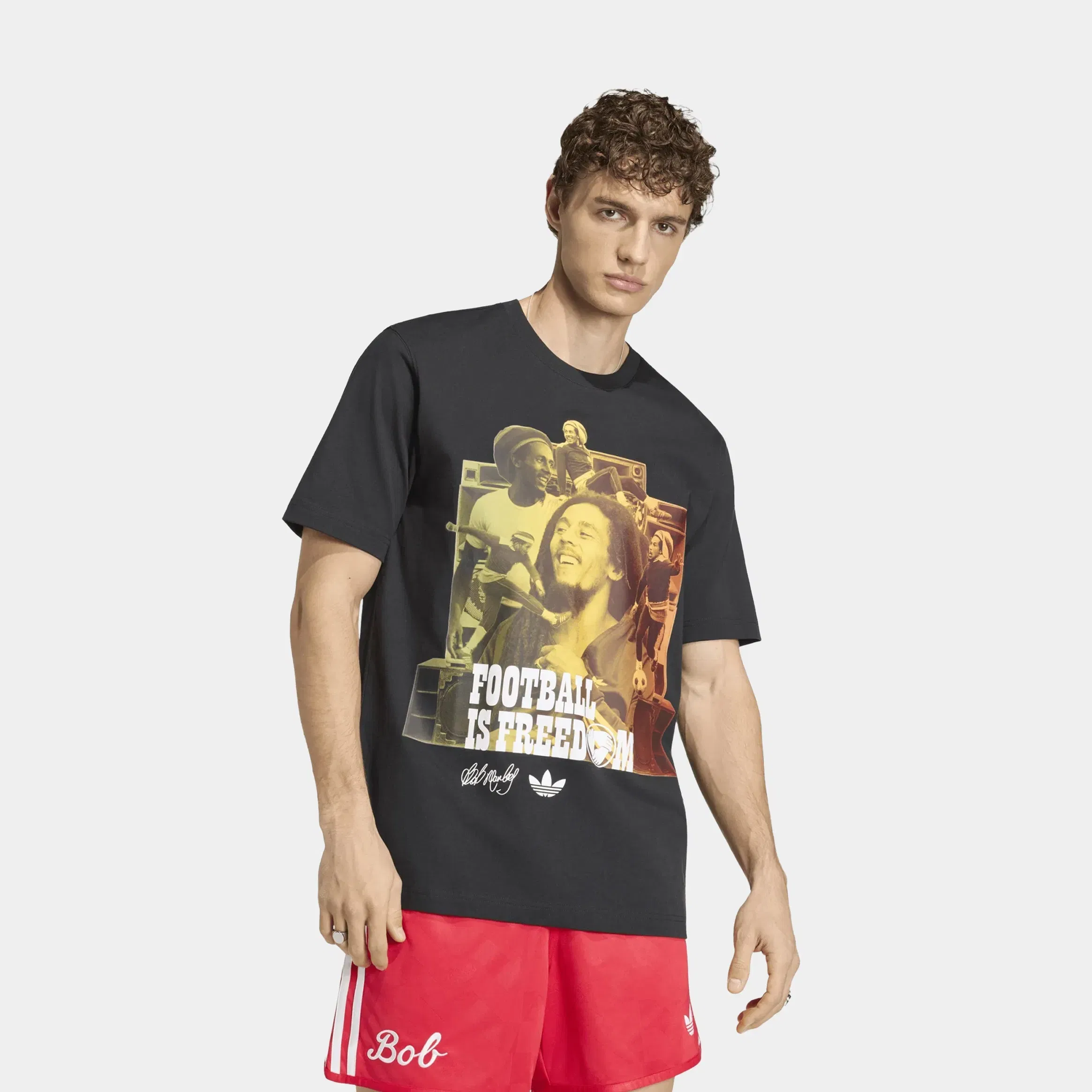 adidas Bob Marley Originals Mens Short Sleeve Shirt (Black)