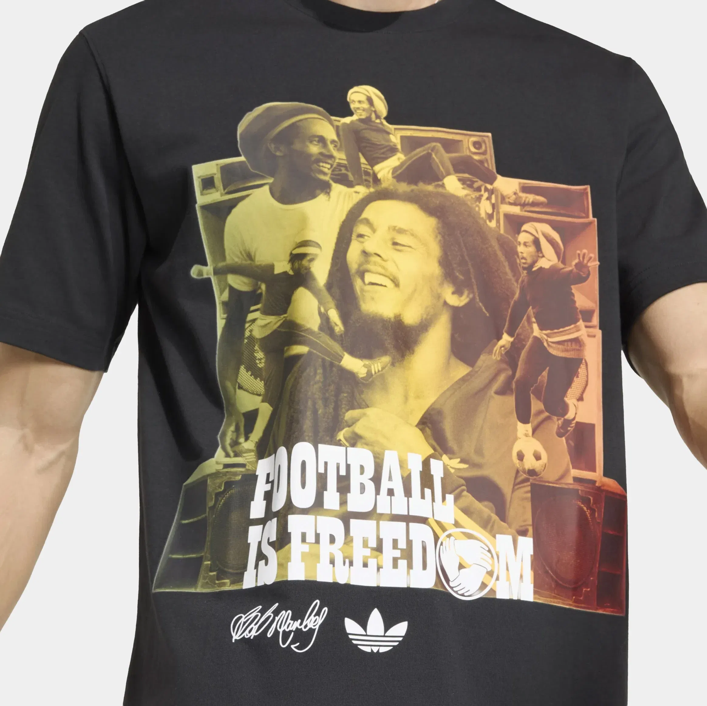 adidas Bob Marley Originals Mens Short Sleeve Shirt (Black)