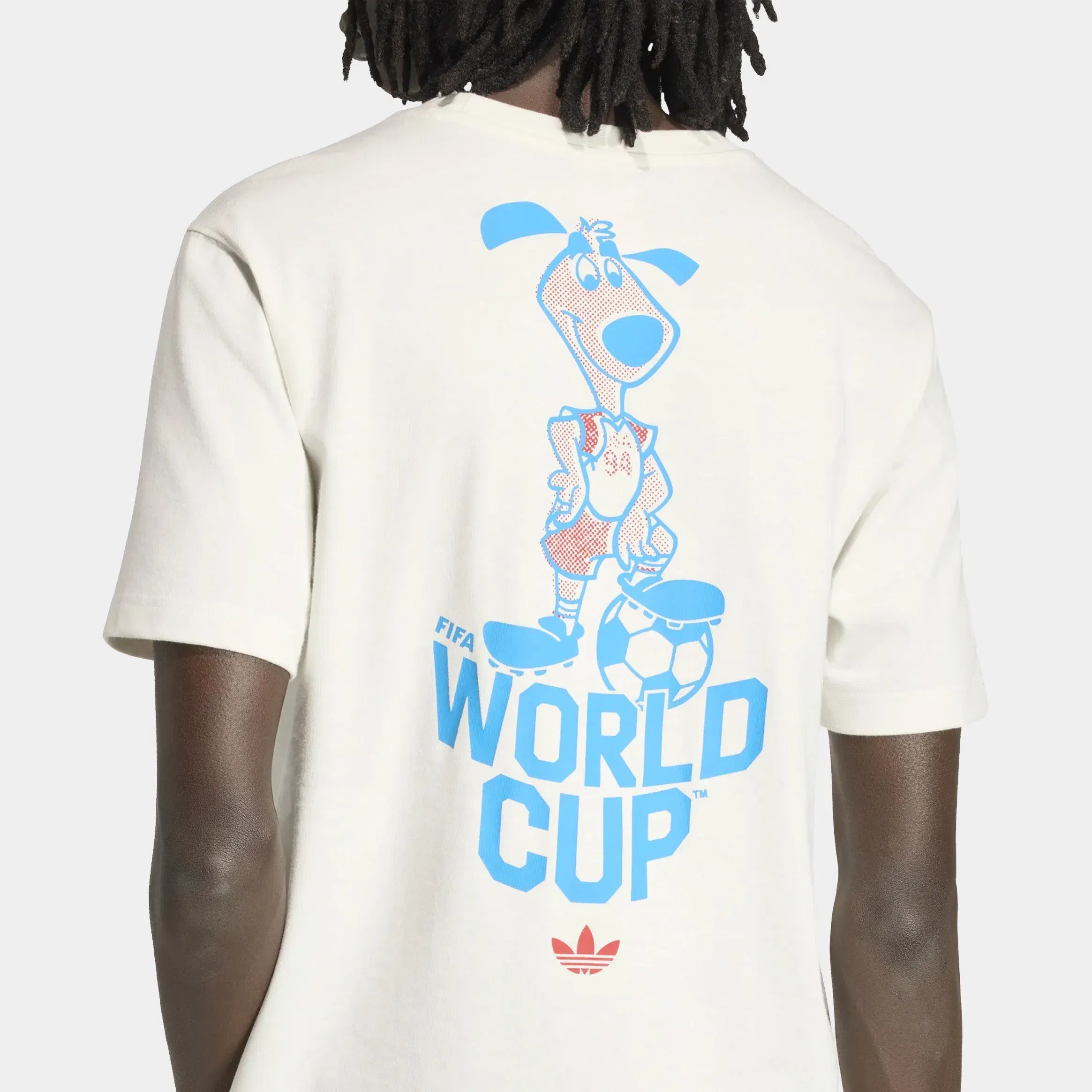 adidas FIFA World Cup 26 Striker Mascot Mens Short Sleeve Shirt (Cloud White)