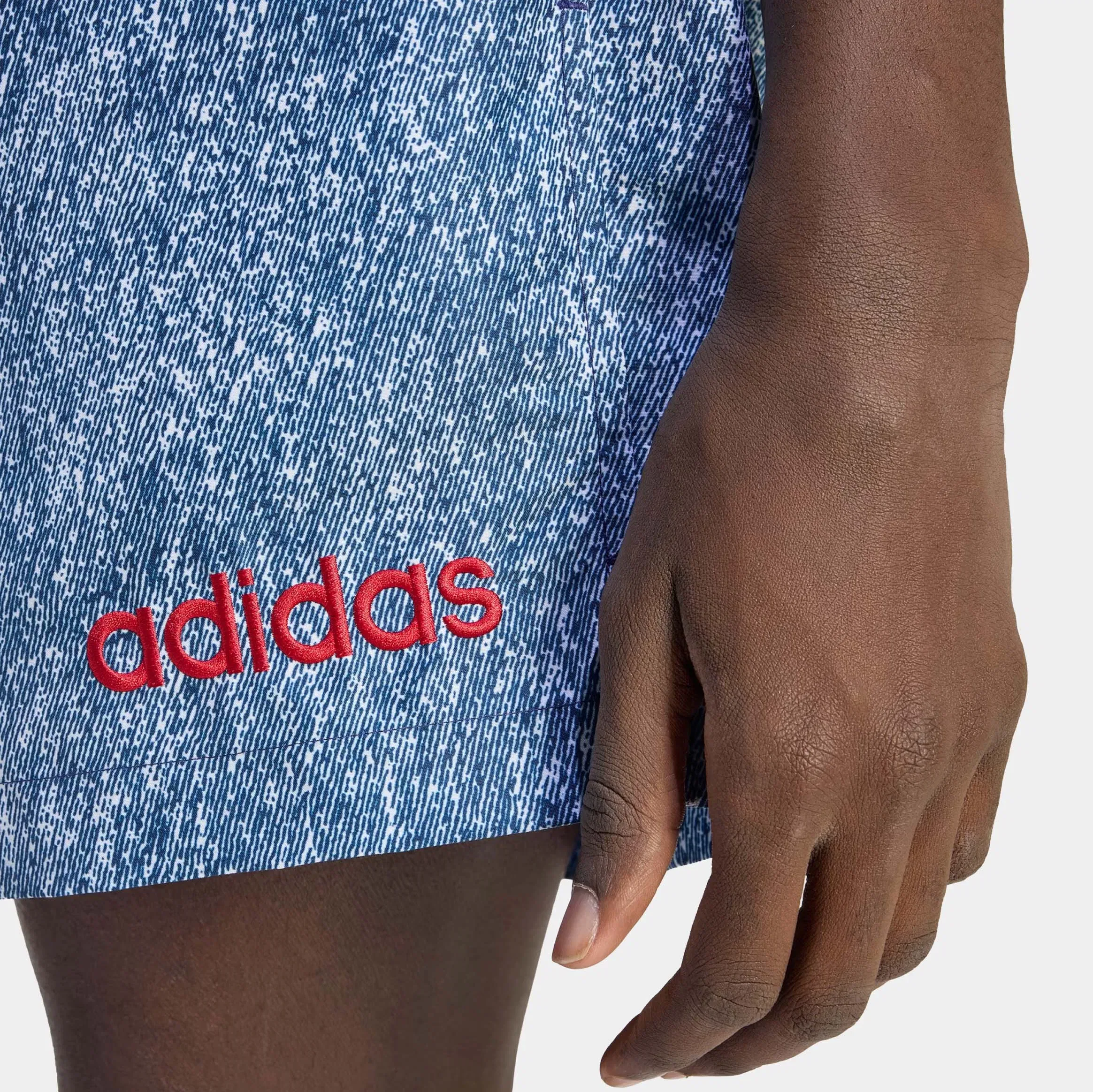 adidas Denim Star Graphic Mens Shorts (Blue/White)