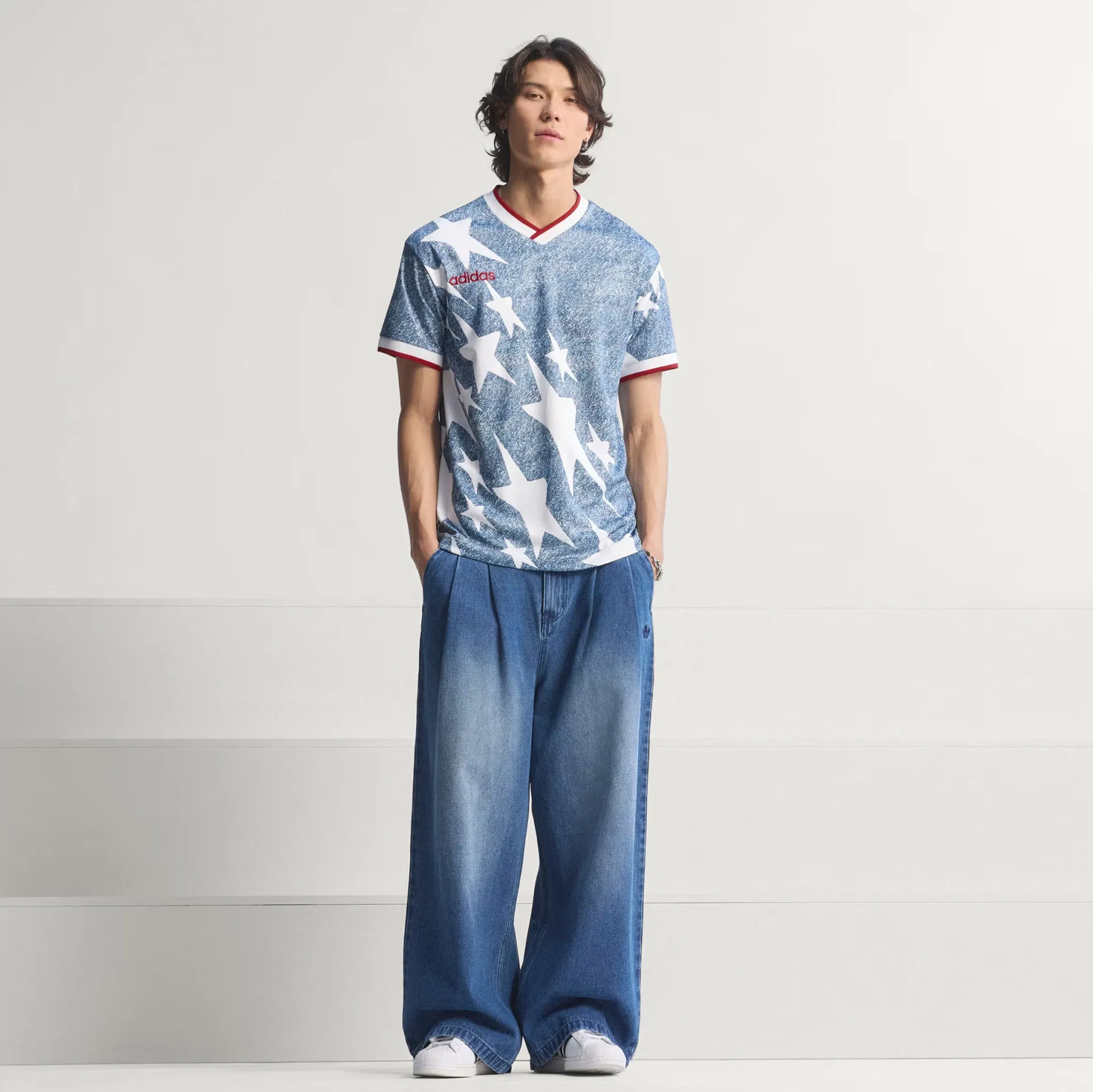 adidas Denim Star Graphic Mens Jersey (Blue/White)