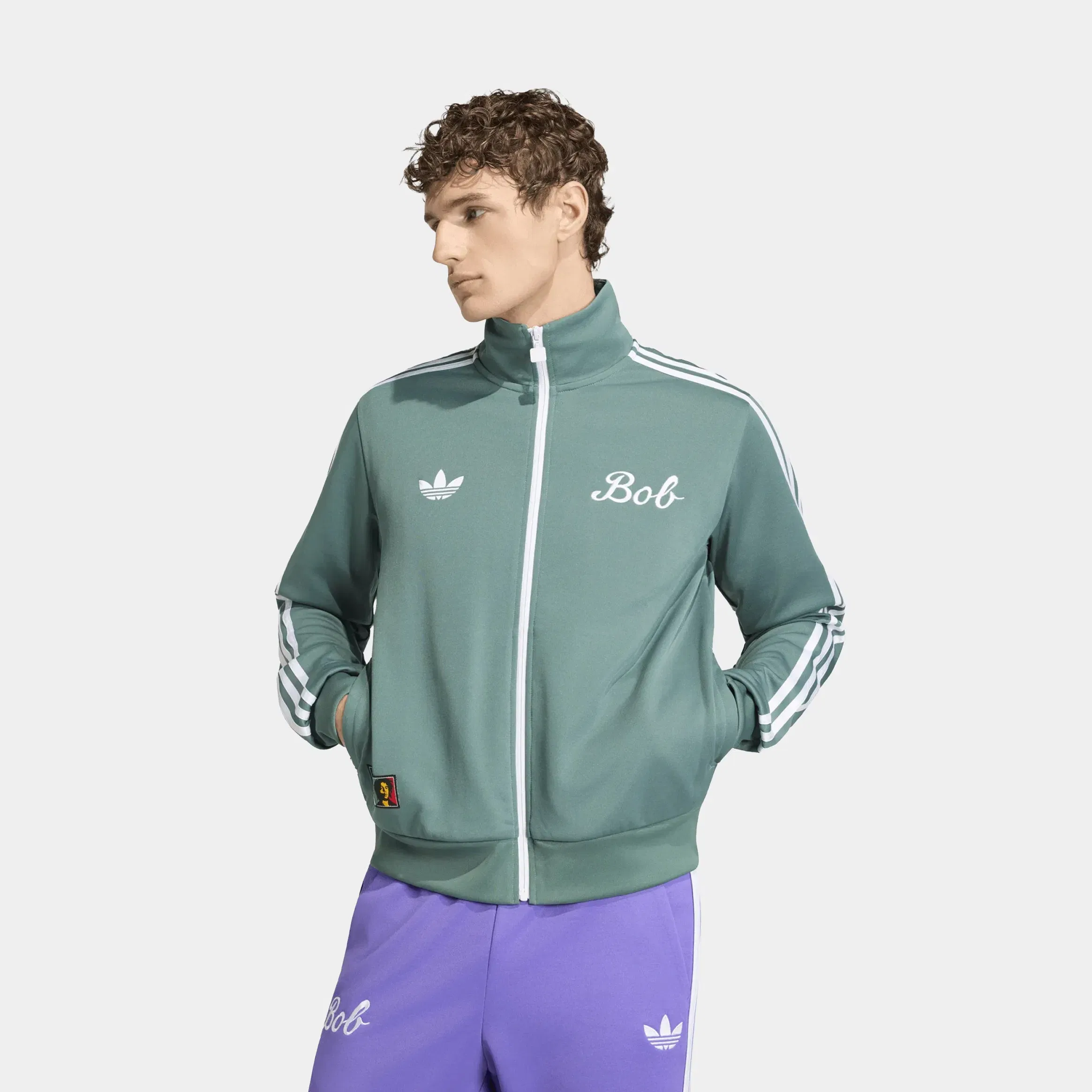 adidas Bob Marley Originals Track Mens Jacket (Tech Emerald)