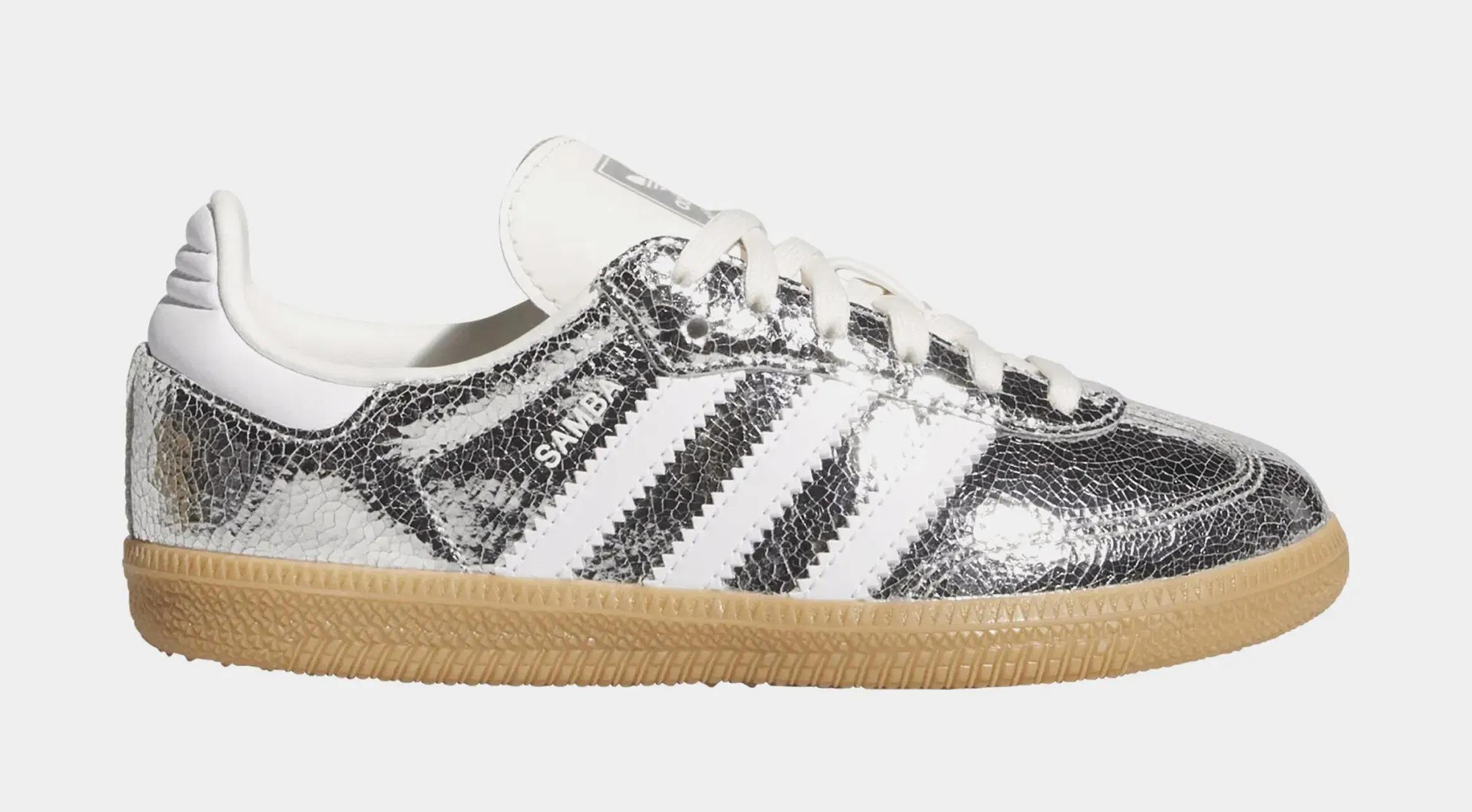 adidas Samba OG Preschool Lifestyle Shoes (Silver Metallic/Cloud White/Core White)