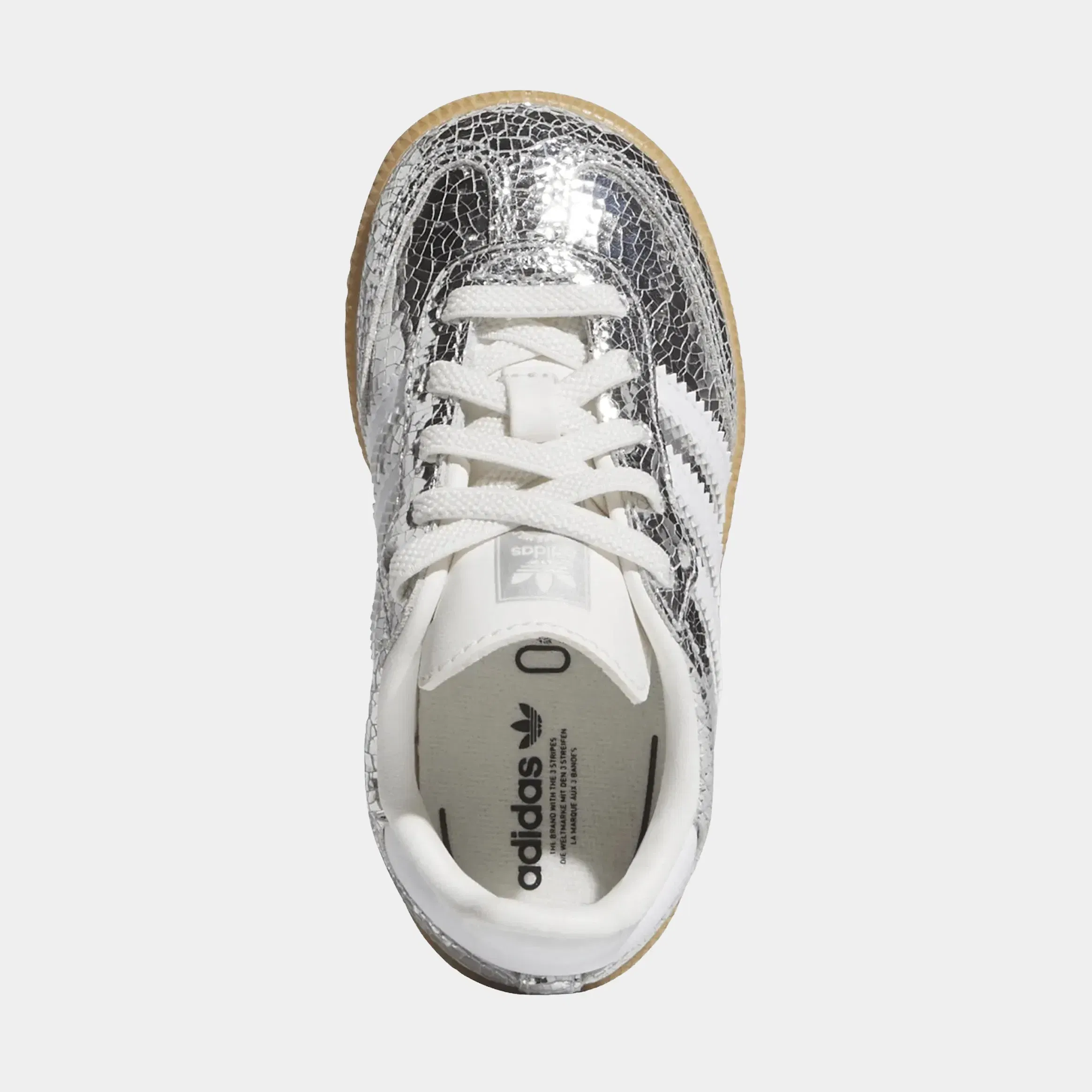 adidas Samba OG Comfort Closure Elastic Laces Infant Toddler Lifestyle Shoes (Silver Metallic/Cloud White/Core White)