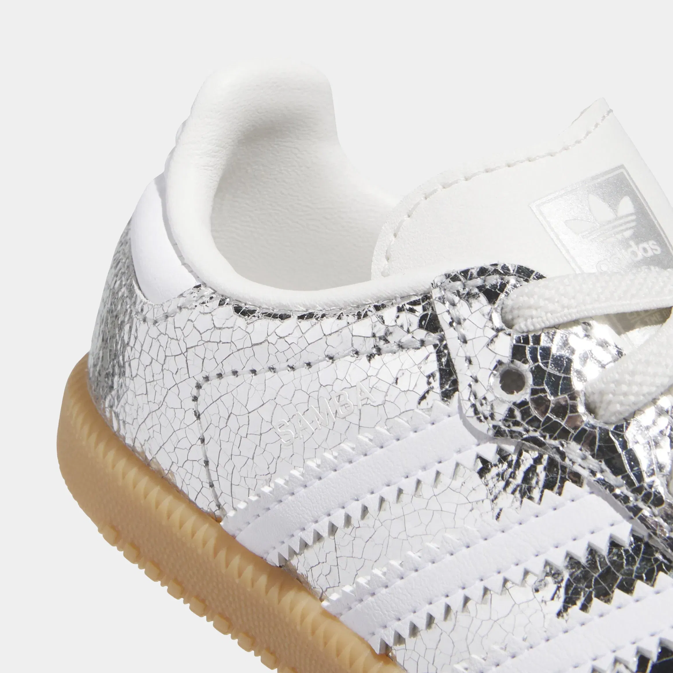adidas Samba OG Comfort Closure Elastic Laces Infant Toddler Lifestyle Shoes (Silver Metallic/Cloud White/Core White)