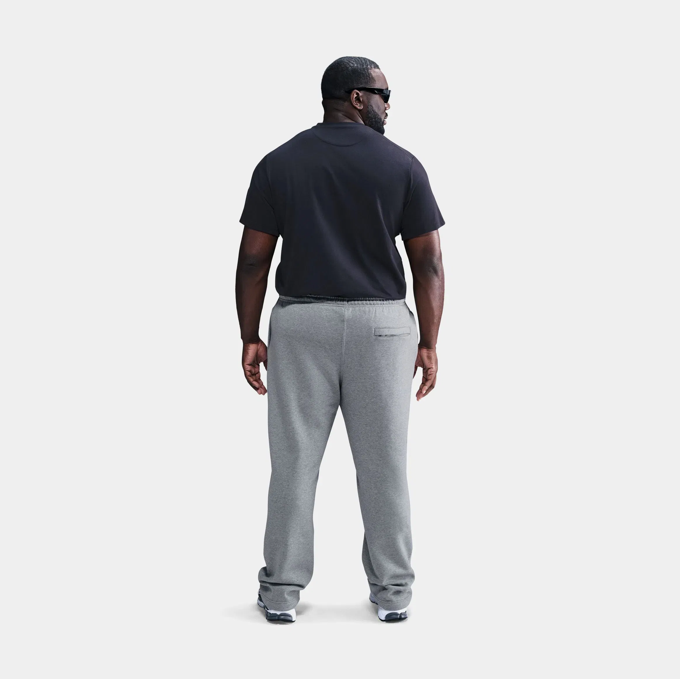 Nike Club Open Hem Fleece Mens Pants (Dark Grey Heather/Light Smoke Grey/White)