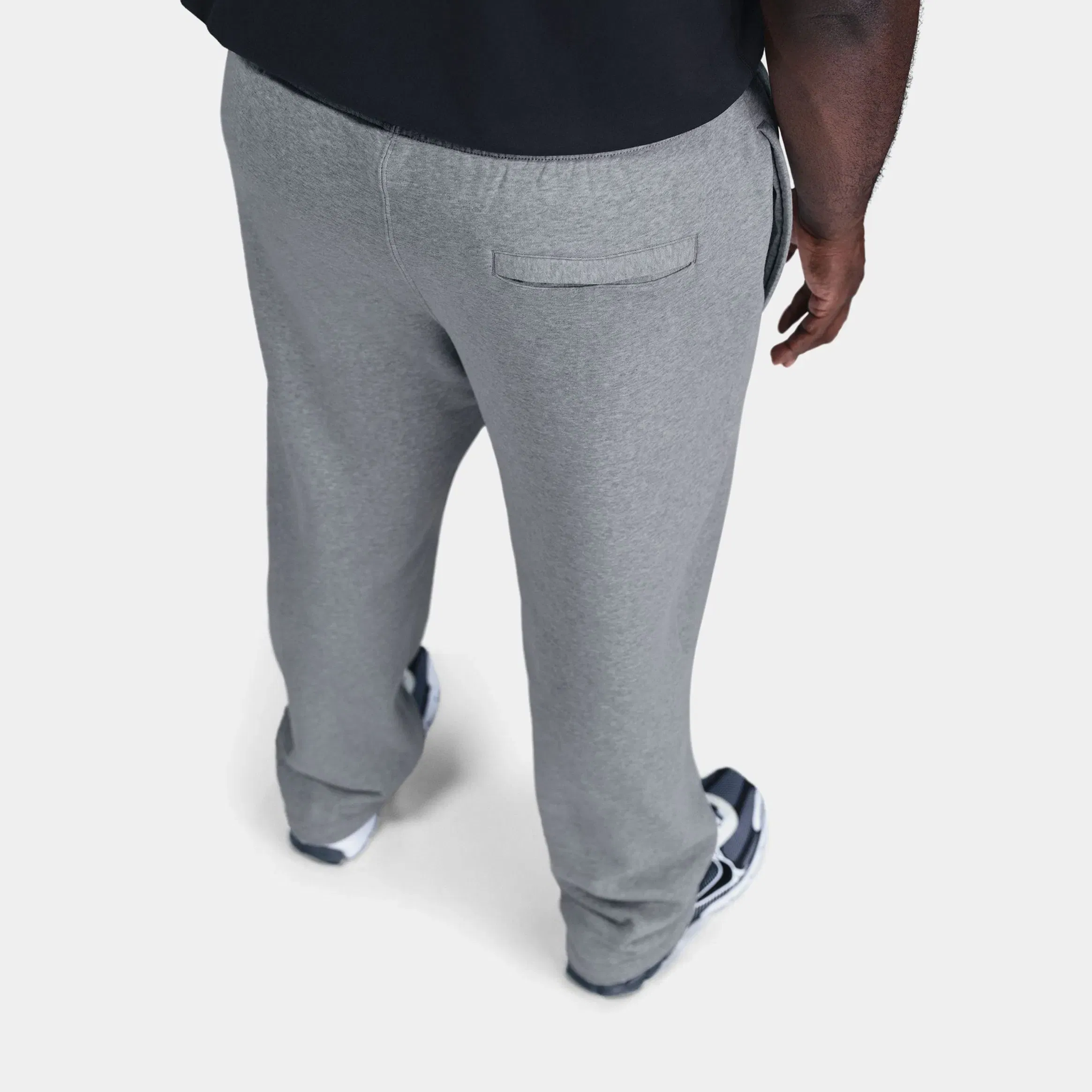 Nike Club Open Hem Fleece Mens Pants (Dark Grey Heather/Light Smoke Grey/White)