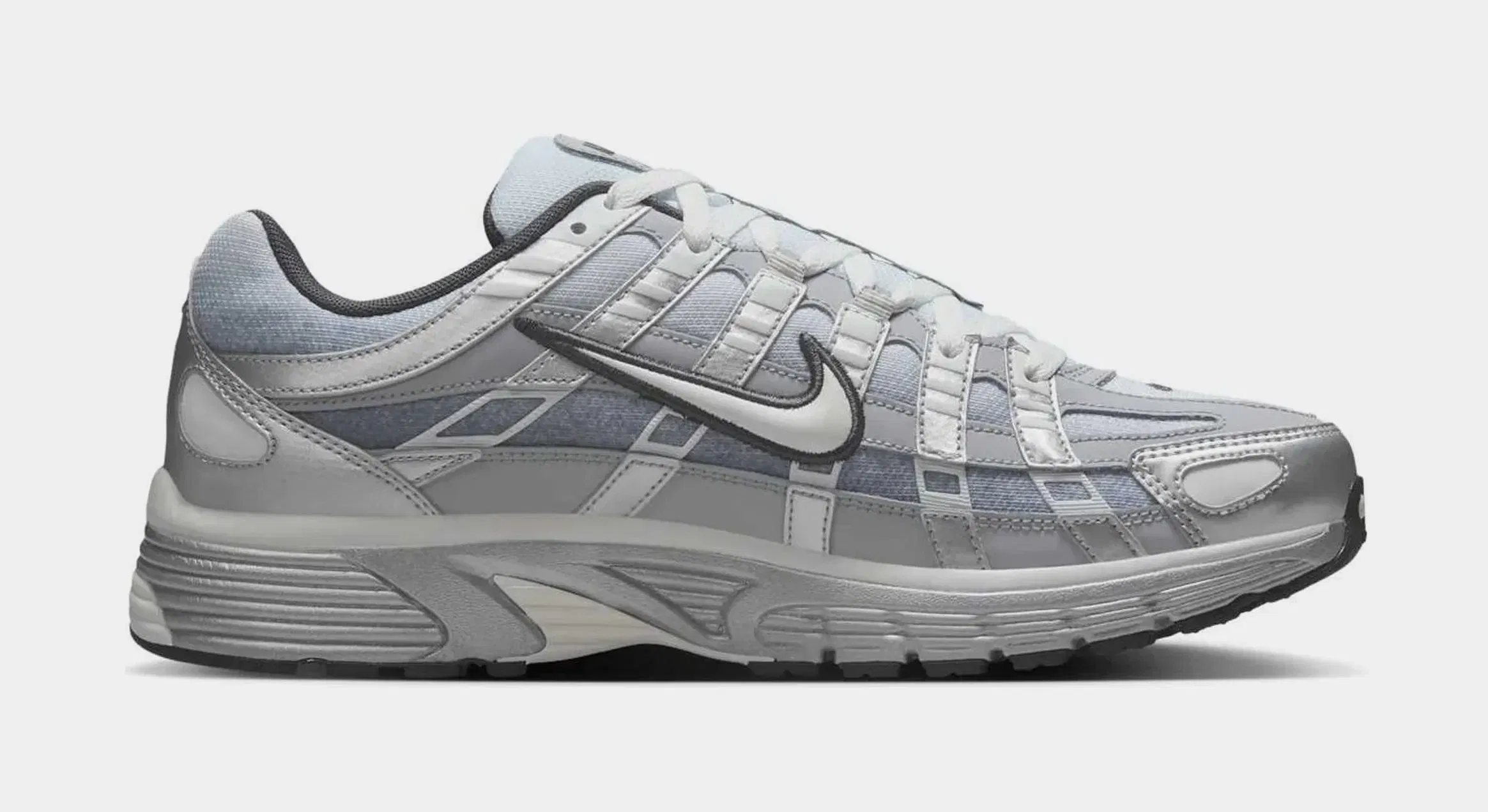 Nike P-6000 Mens Running Shoes (Metallic Silver/Summit White-Wolf Grey)