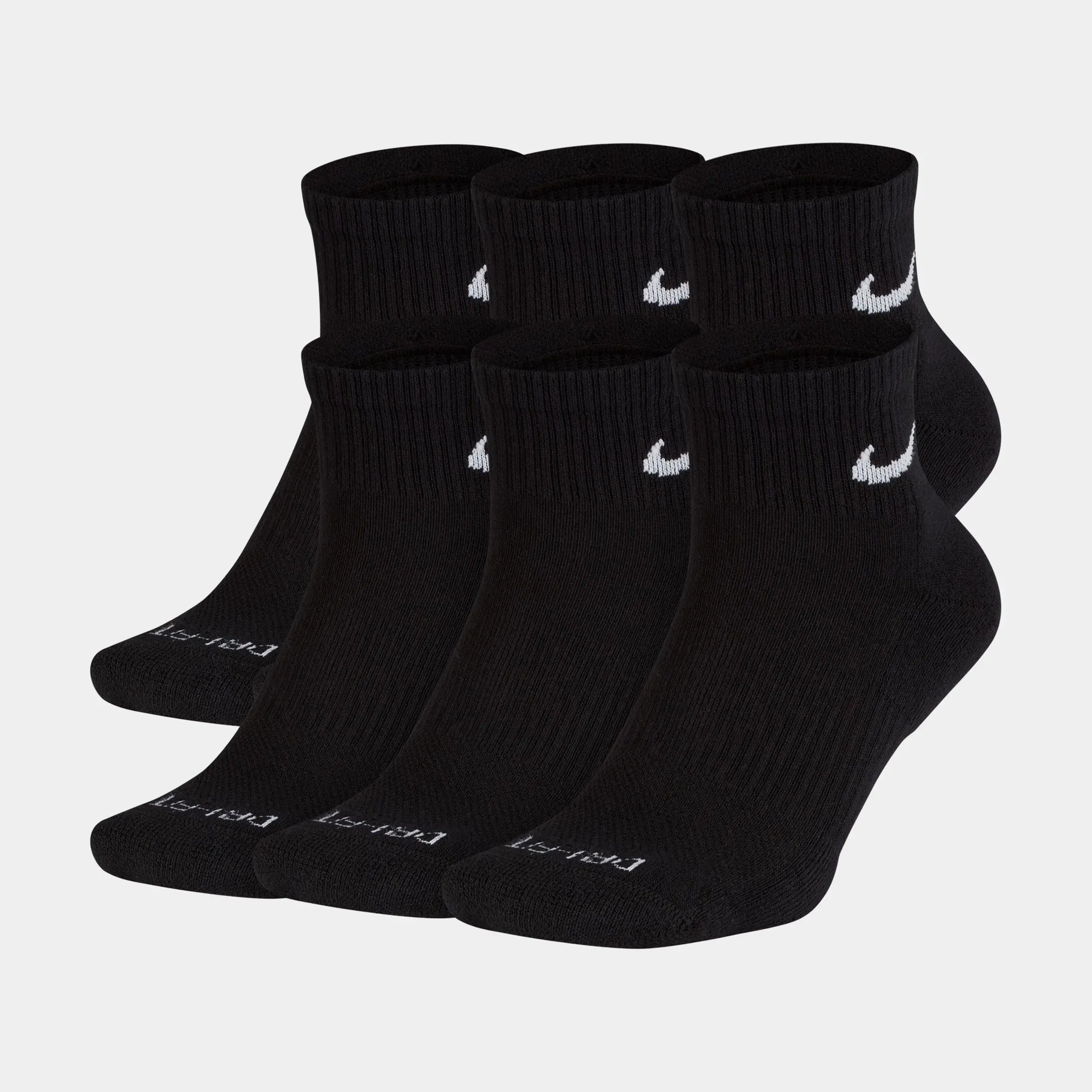 Nike Everyday Cushioned 6 Pack Ankle Mens Socks (Black)