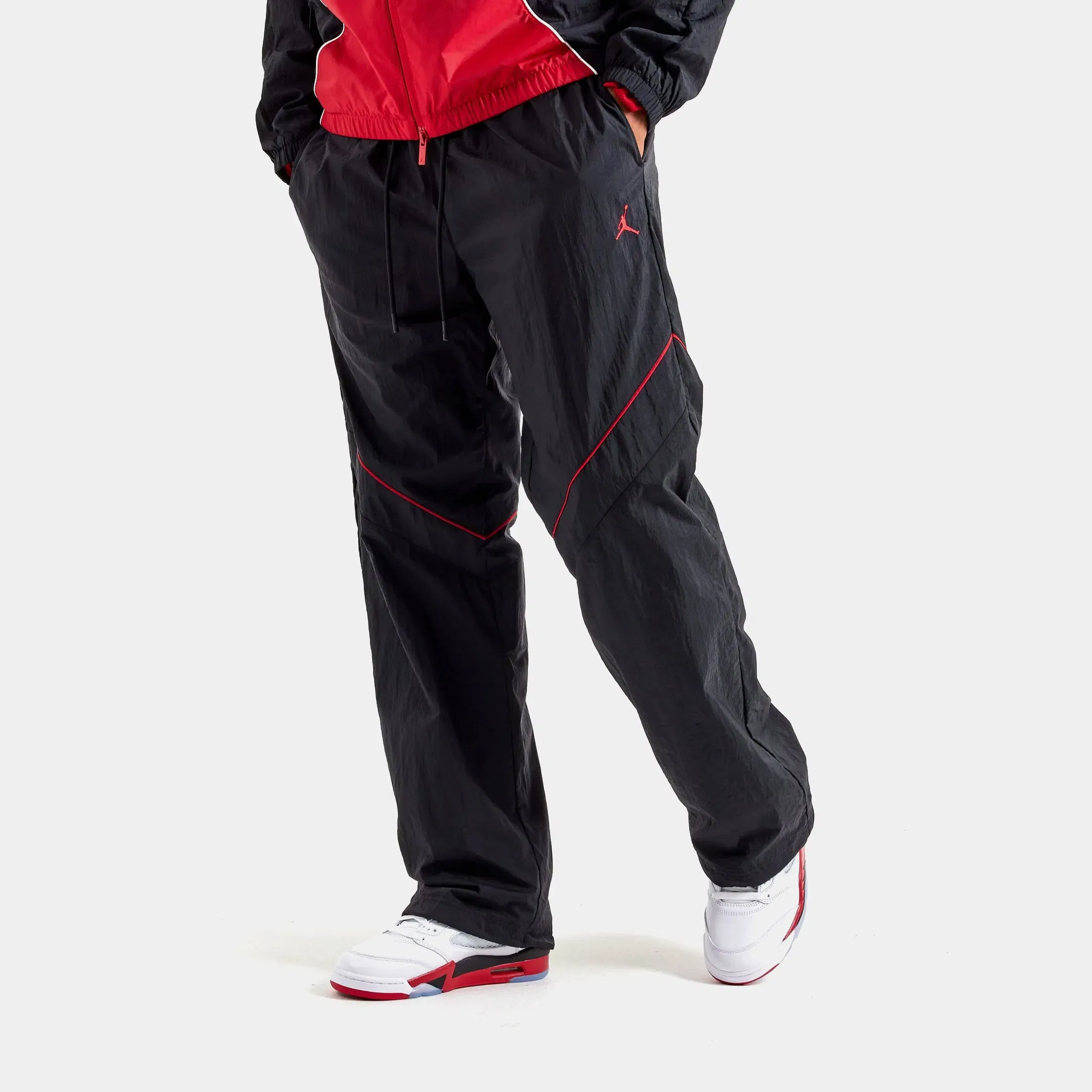 Nike Jordan Brooklyn Draft Mens Pants (Black/Gym Red/Gym Red)